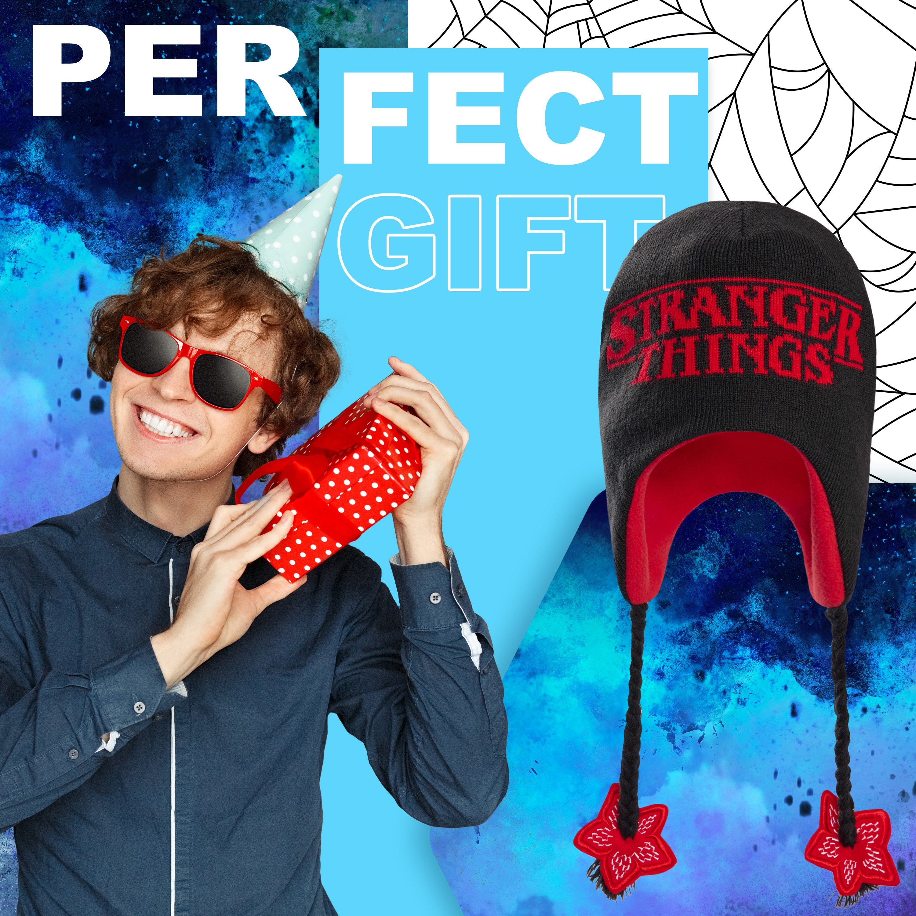 stranger-things-bonnet-enfant-rabats-oreilles-noir image 3