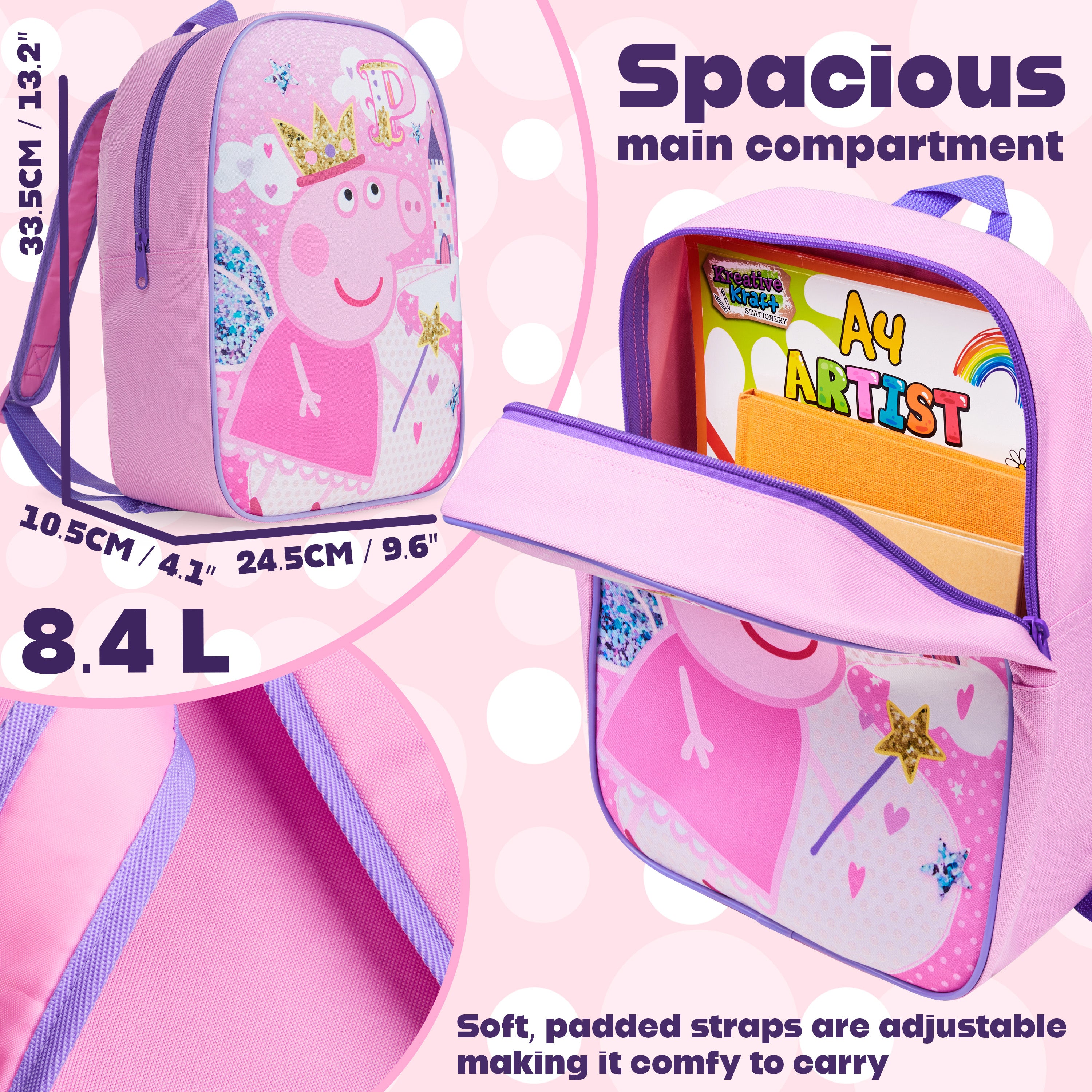 peppa-pig-sac-dos-enfant-rose-3-9-ans-bretelles-r-glables image 6