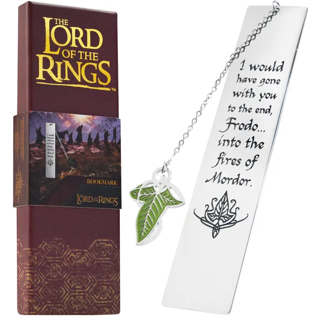 lord-of-the-rings-marque-page-m-tal-argent-feuille-coffret image 1