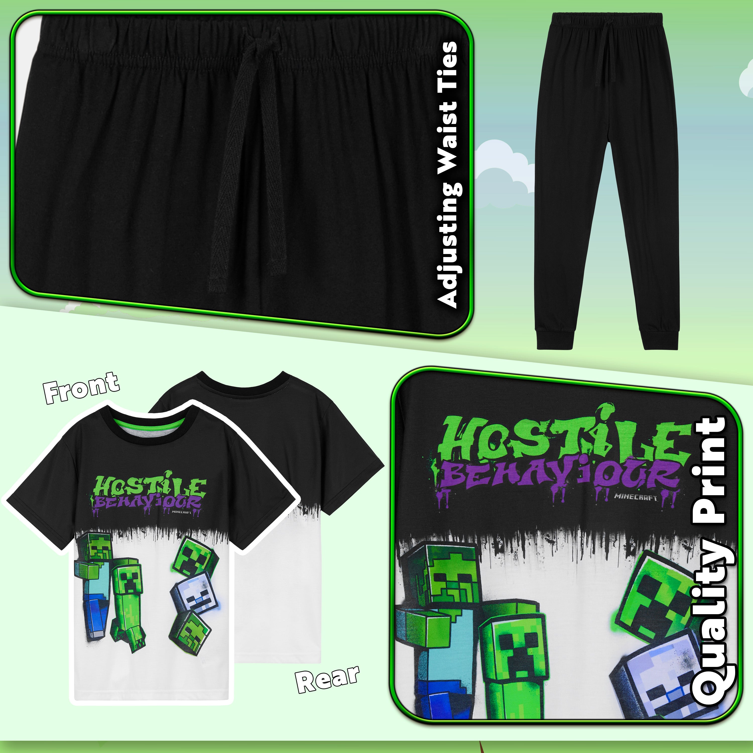 minecraft-ensemble-pyjama-gar-on-coton-creeper-5-14-ans image 5