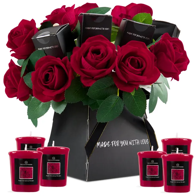 deco-express-coffret-bougies-parfum-es-roses-bouquet-rouge-femme image 1