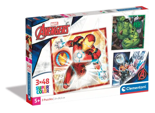 marvel-avengers-puzzle-enfant-3x48-pi-ces-32x22-cm image 1