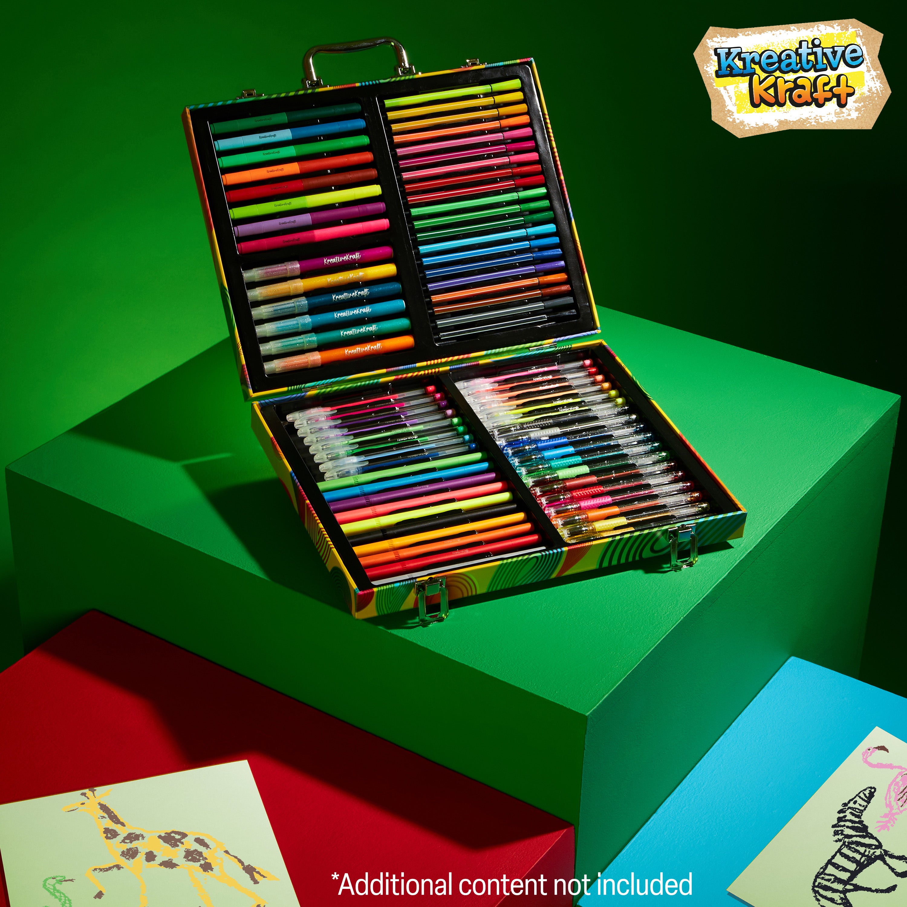 kreativekraft-kit-coloriage-70-feutres-paillet-s-mallette-enfant image 2
