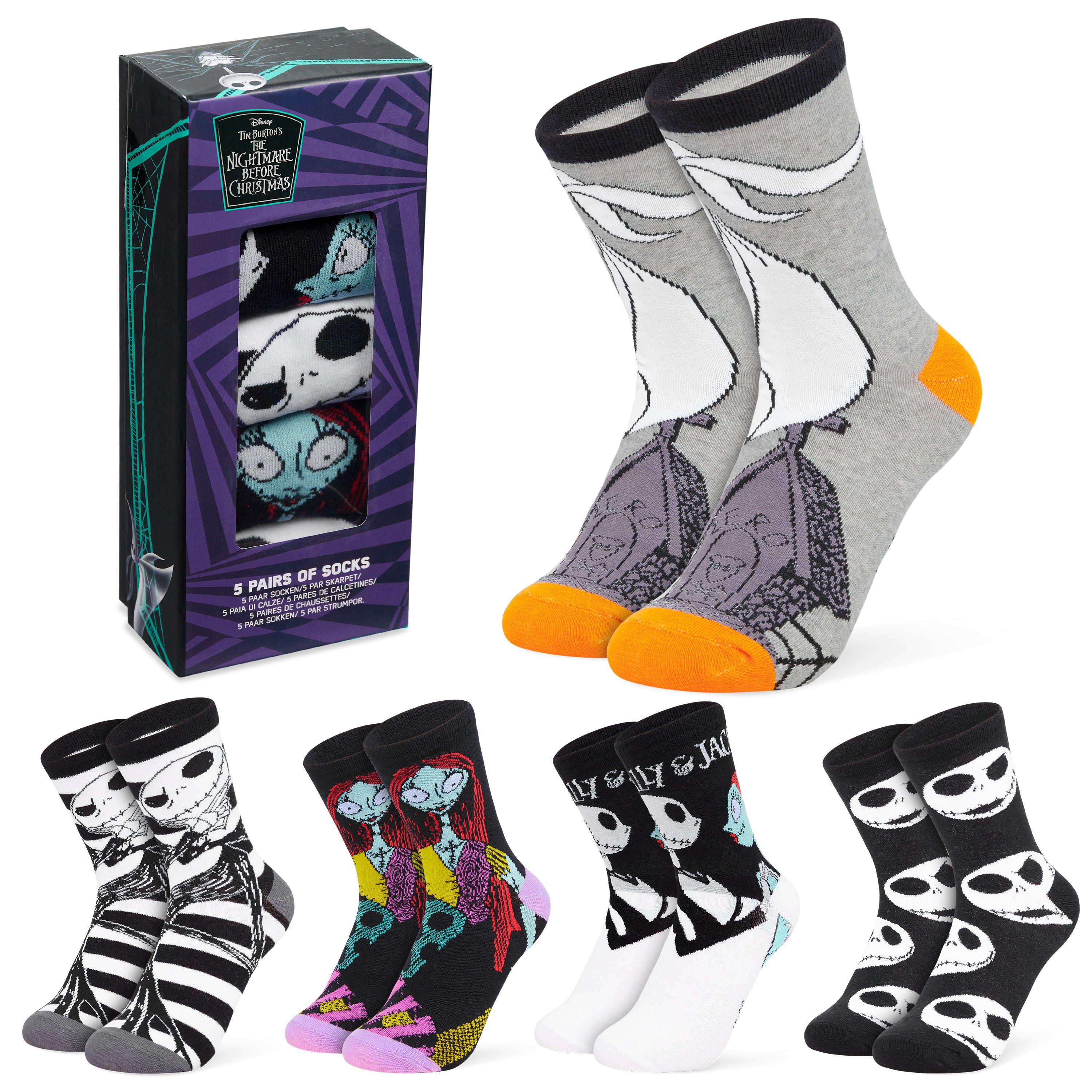 disney-chaussettes-fantaisie-femme-lot-5-coton-taille-unique image 1