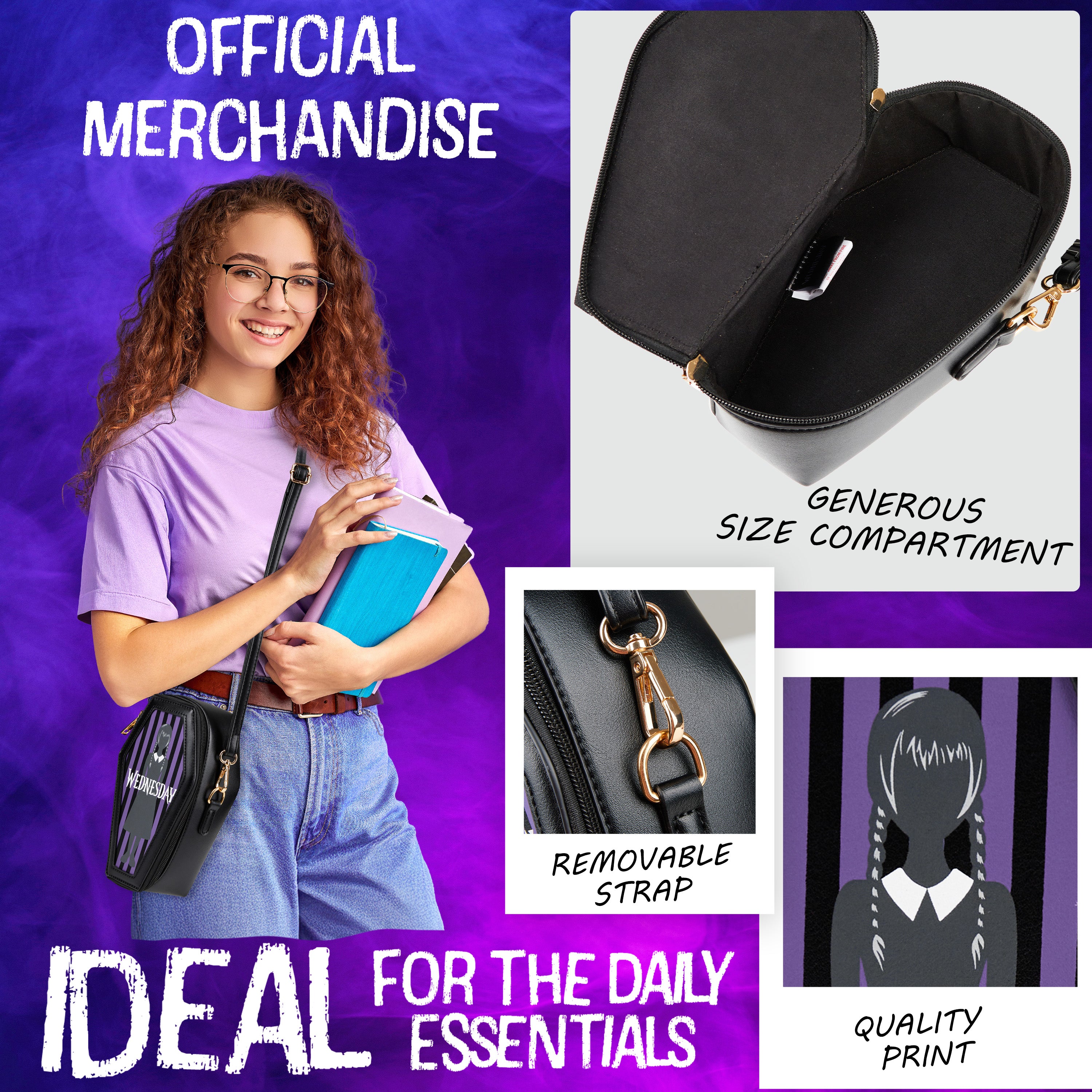 get-trend-girls-wednesday-sac-bandouli-re-cercueil-fille-gothique image 3