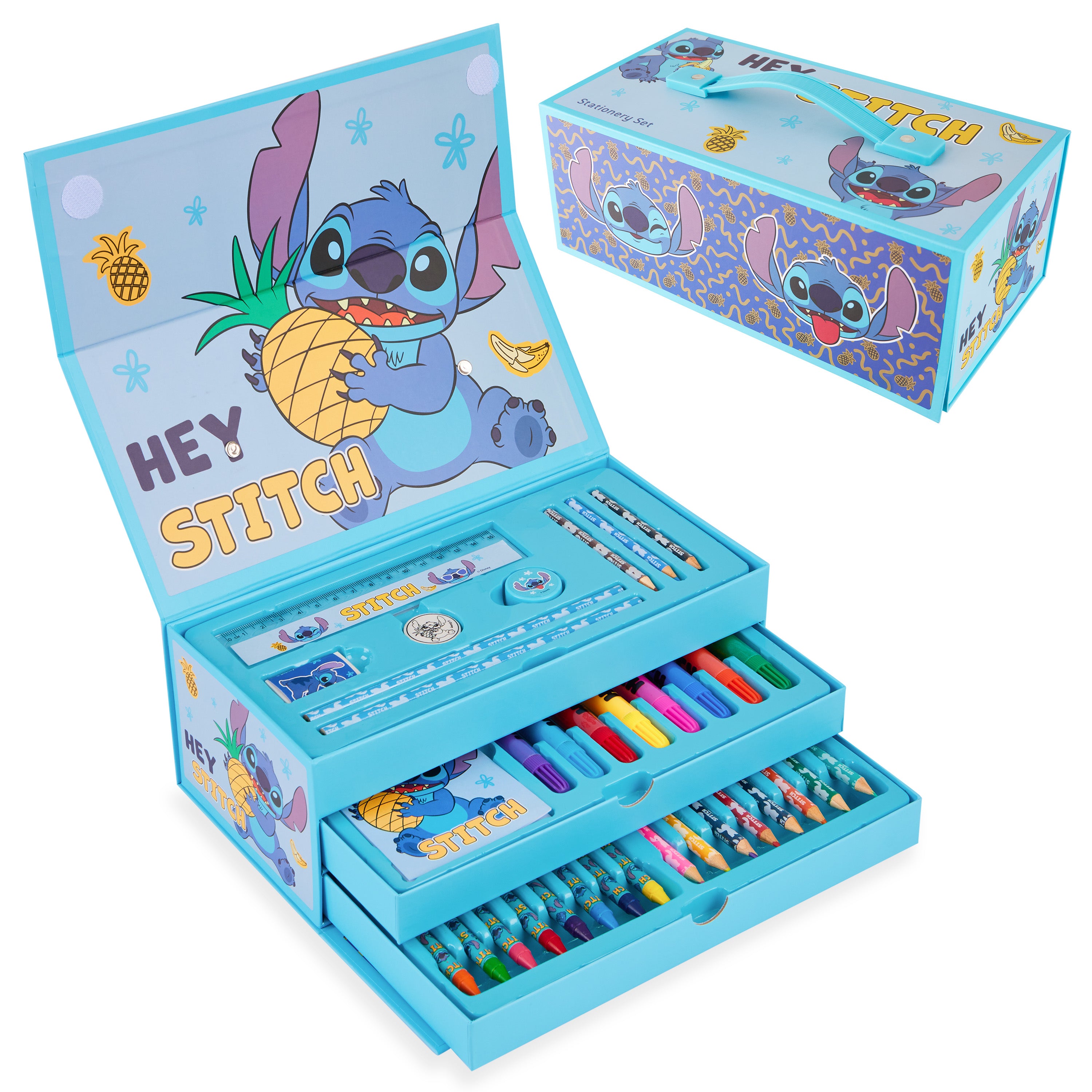 get-trend-school-supplies-stitch-coffret-dessin-30-pi-ces-bleu image 1