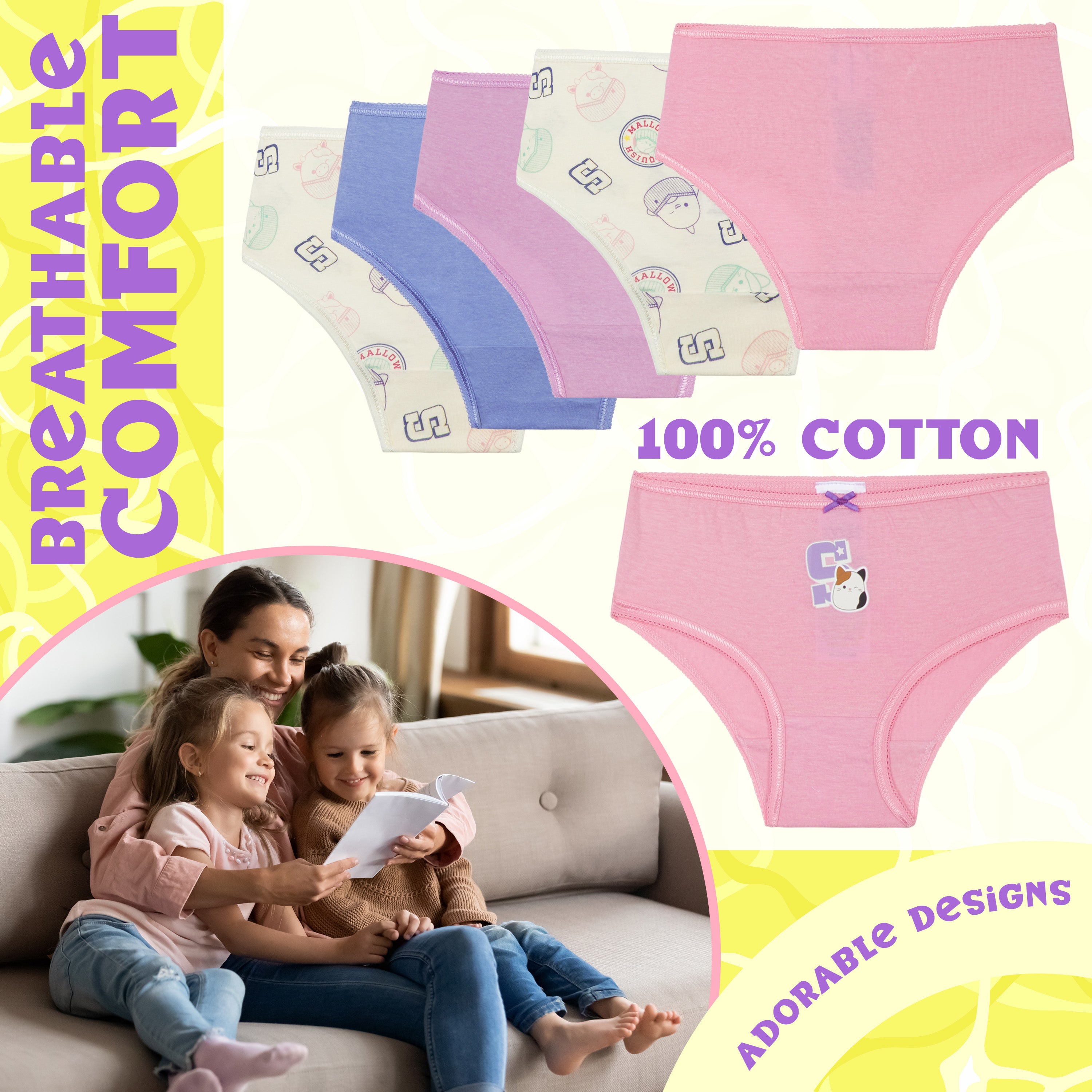 get-trend-squishmallows-culottes-fille-lot-5-coton-7-8-ans image 3