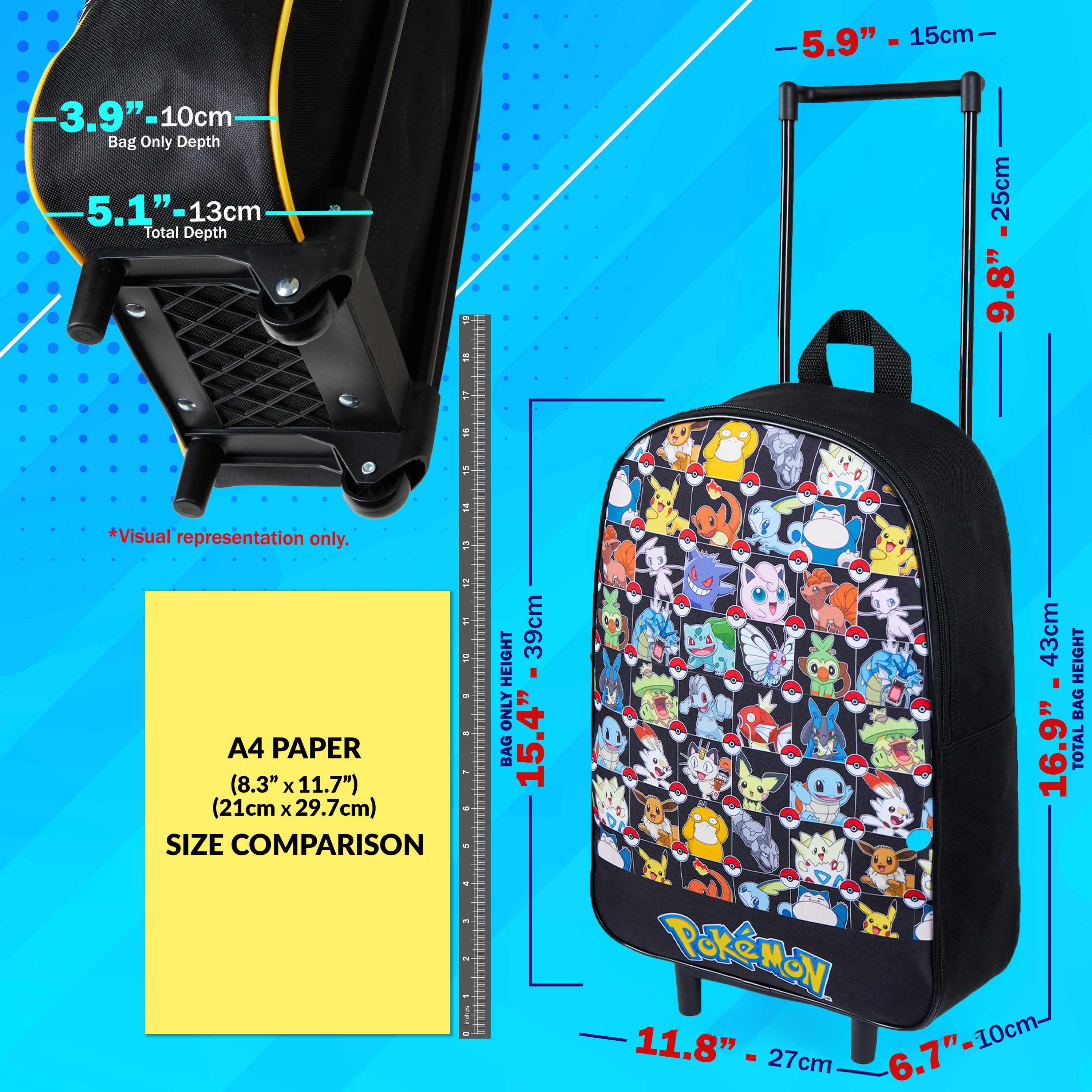 pok-mon-boys-valise-trolley-enfant-noire-39-cm-10-5-l image 2