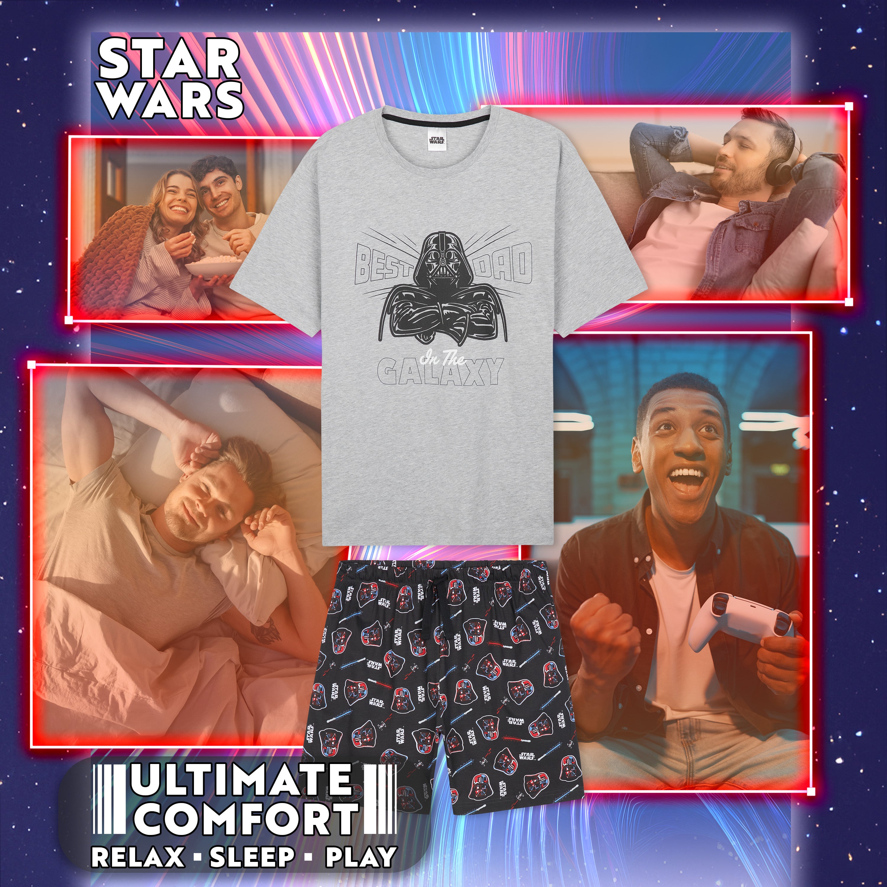 star-wars-baby-yoda-pyjama-court-homme-t-shirt-short image 3