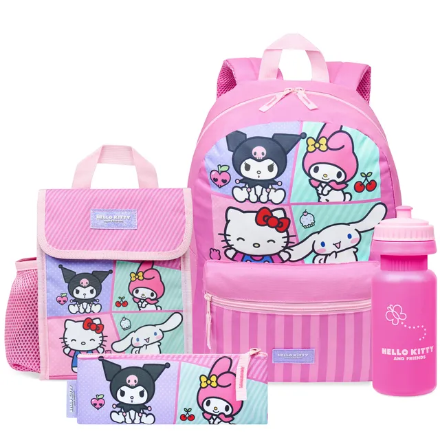 hello-kitty-sac-cole-fille-set-4-pi-ces-cartable-kawaii image 1