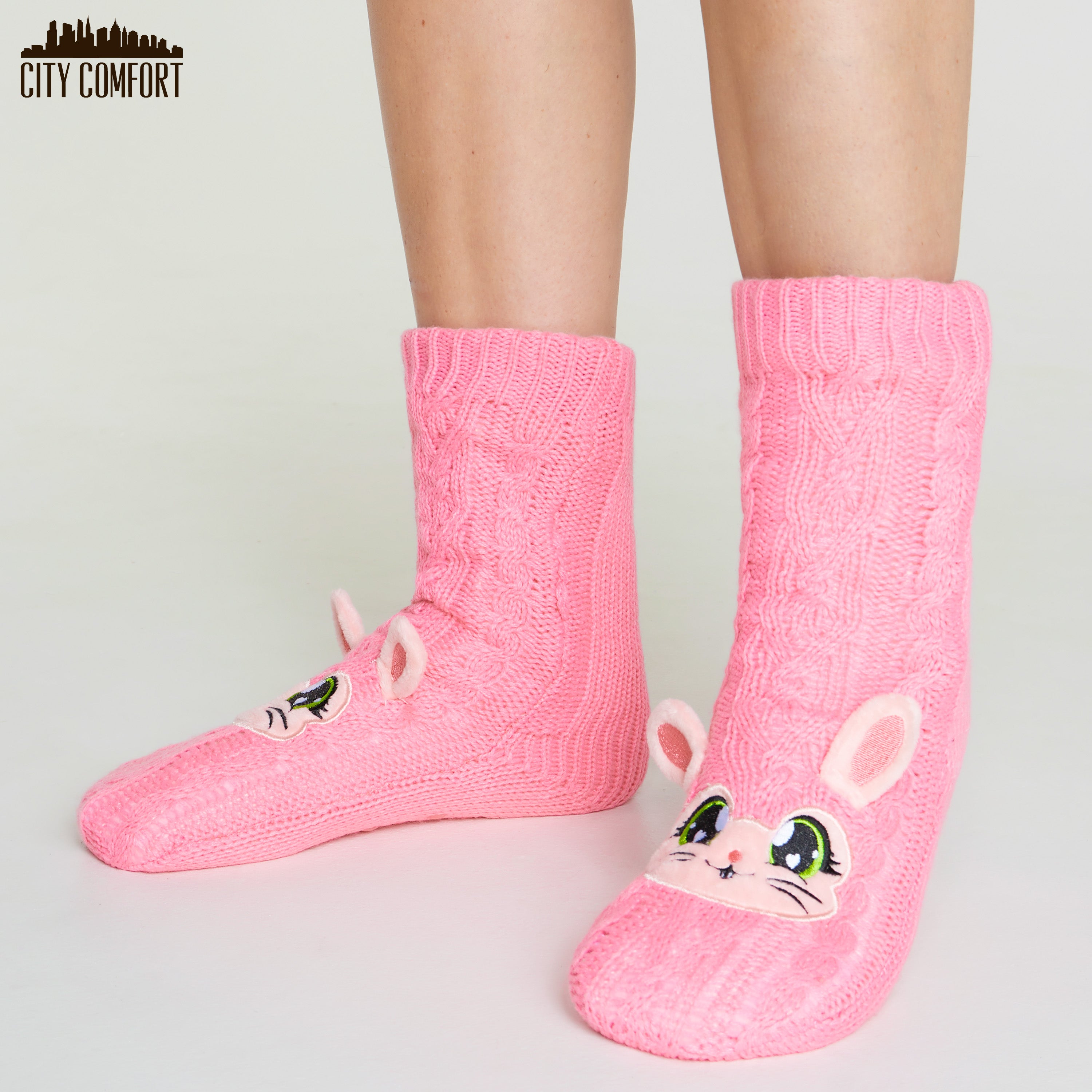 citycomfort-chaussettes-pilou-femme-lapin-rose image 5