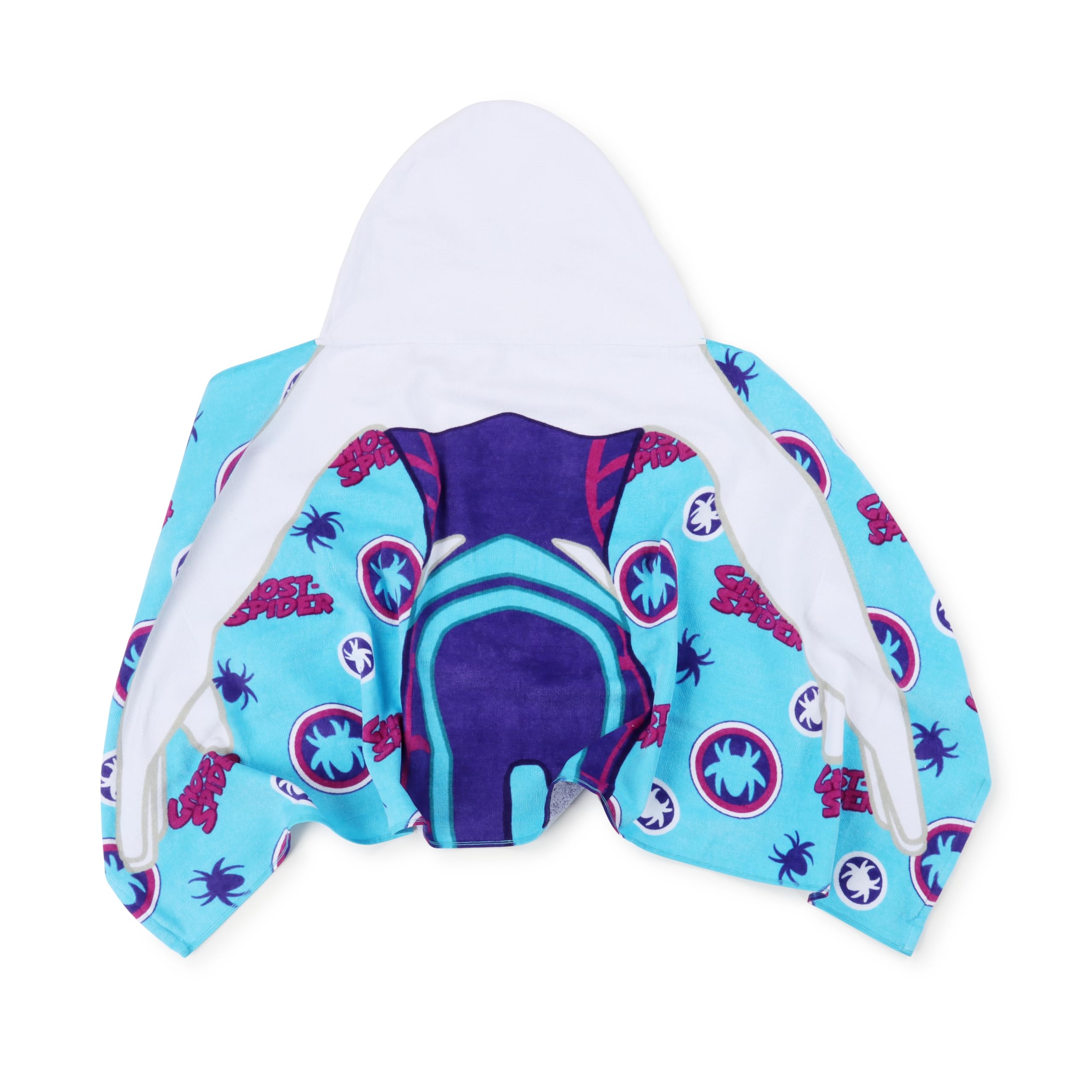 jay-franco-spidey-ghost-spider-cape-de-bain-enfant-bleue-56x56-cm image 3