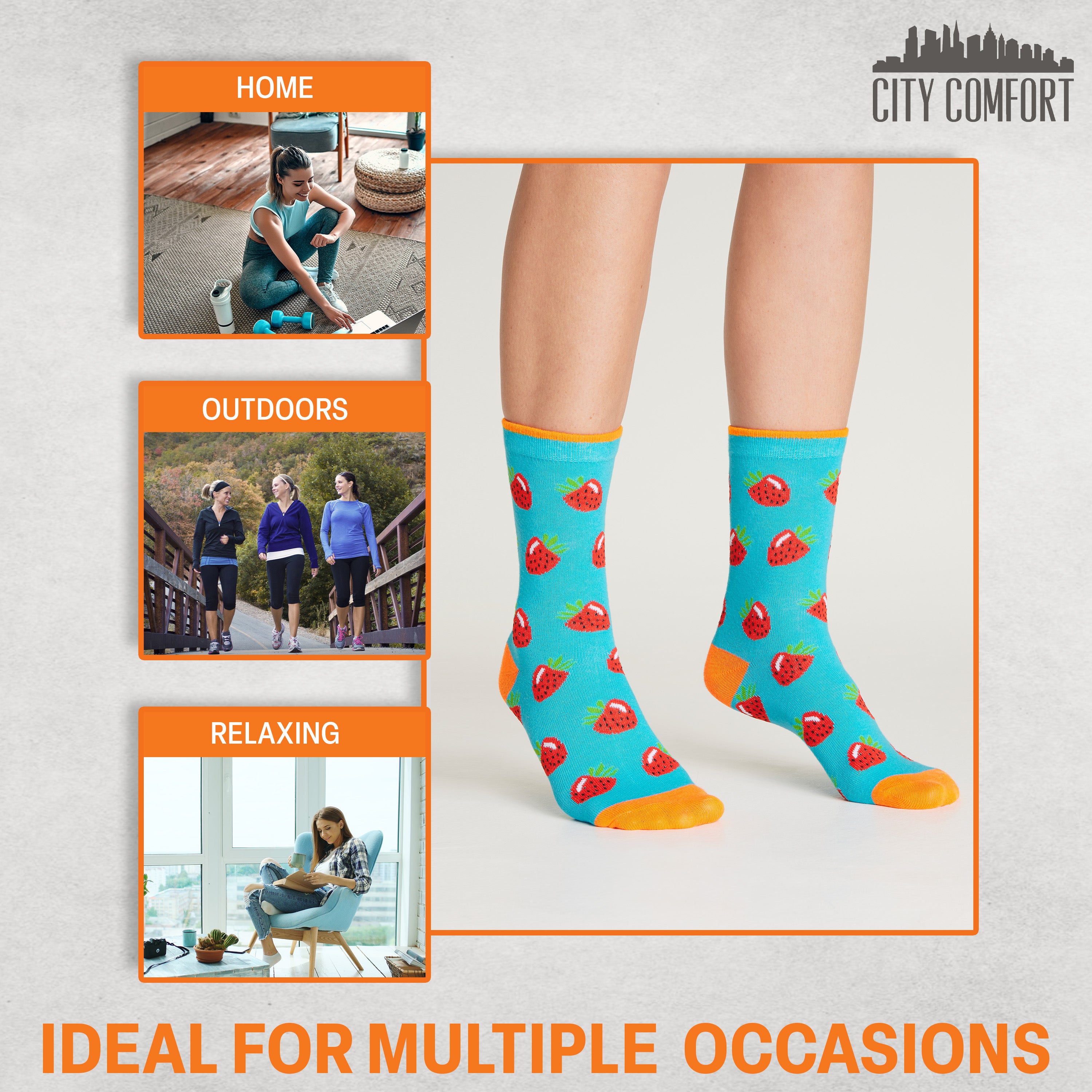 get-trend-citycomfort-chaussettes-femme-lot-5-paires-fantaisie image 4