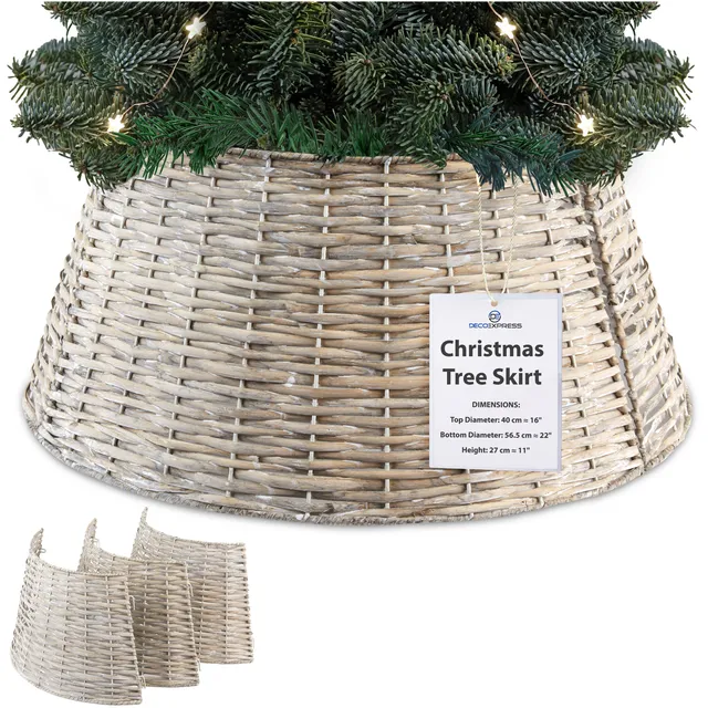 deco-express-jupe-sapin-no-l-tiss-e-beige-56-5-cm image 1
