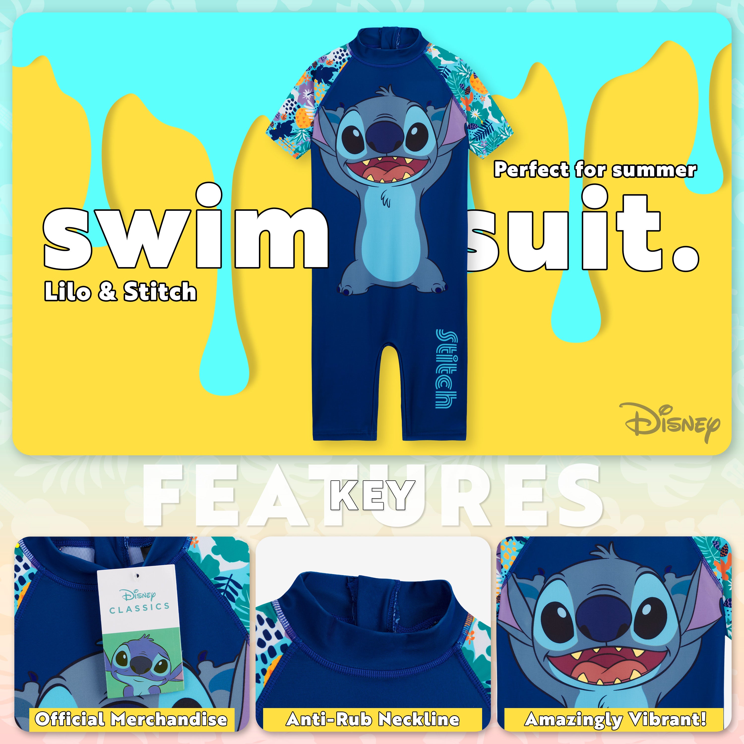disney-maillot-de-bain-fille-une-pi-ce-manches-courtes image 3