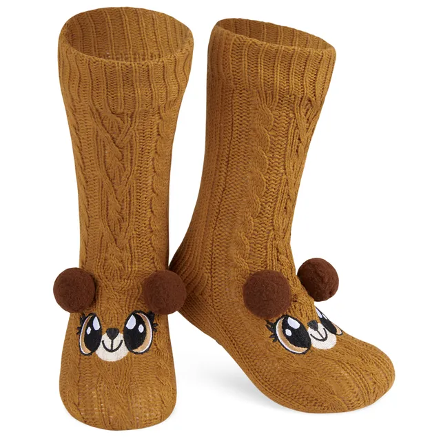 citycomfort-women-ours-brun-chaussettes-pilou-antid-rapantes image 1