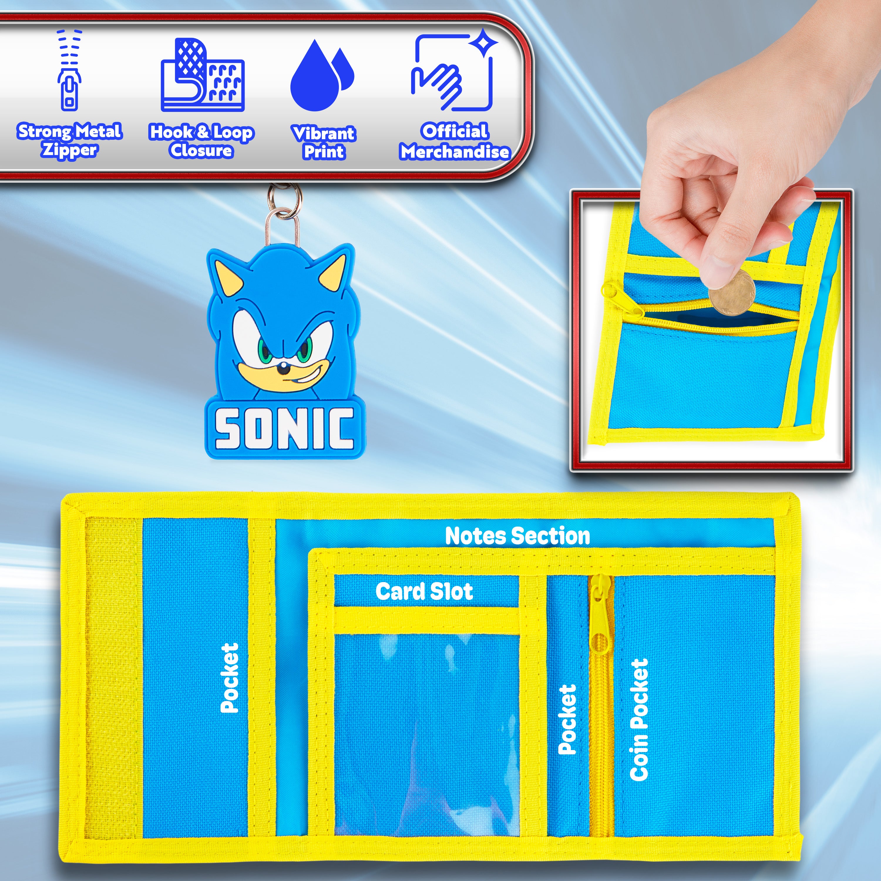 sonic-portefeuille-gar-on-porte-monnaie-porte-cl-s-bleu image 4