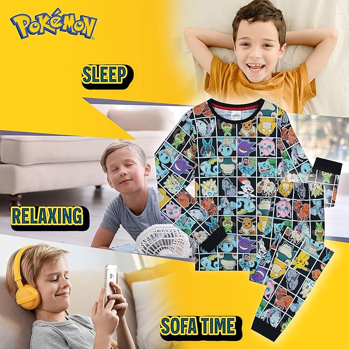 get-trend-boys-pyjama-pok-mon-gar-on-long-11-12-ans-pikachu image 4