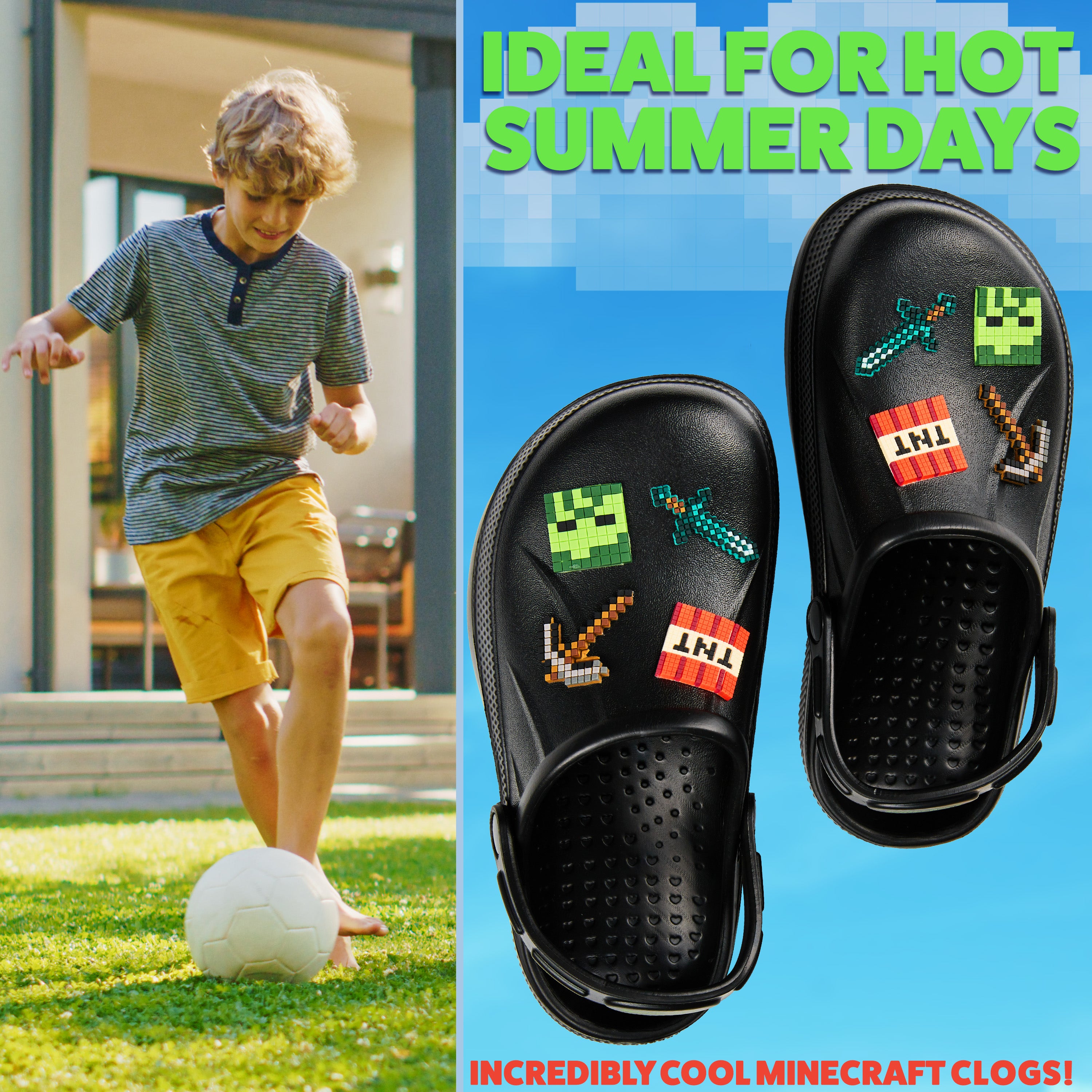 minecraft-sabots-enfant-clogs-t-avec-breloques-amovibles image 3
