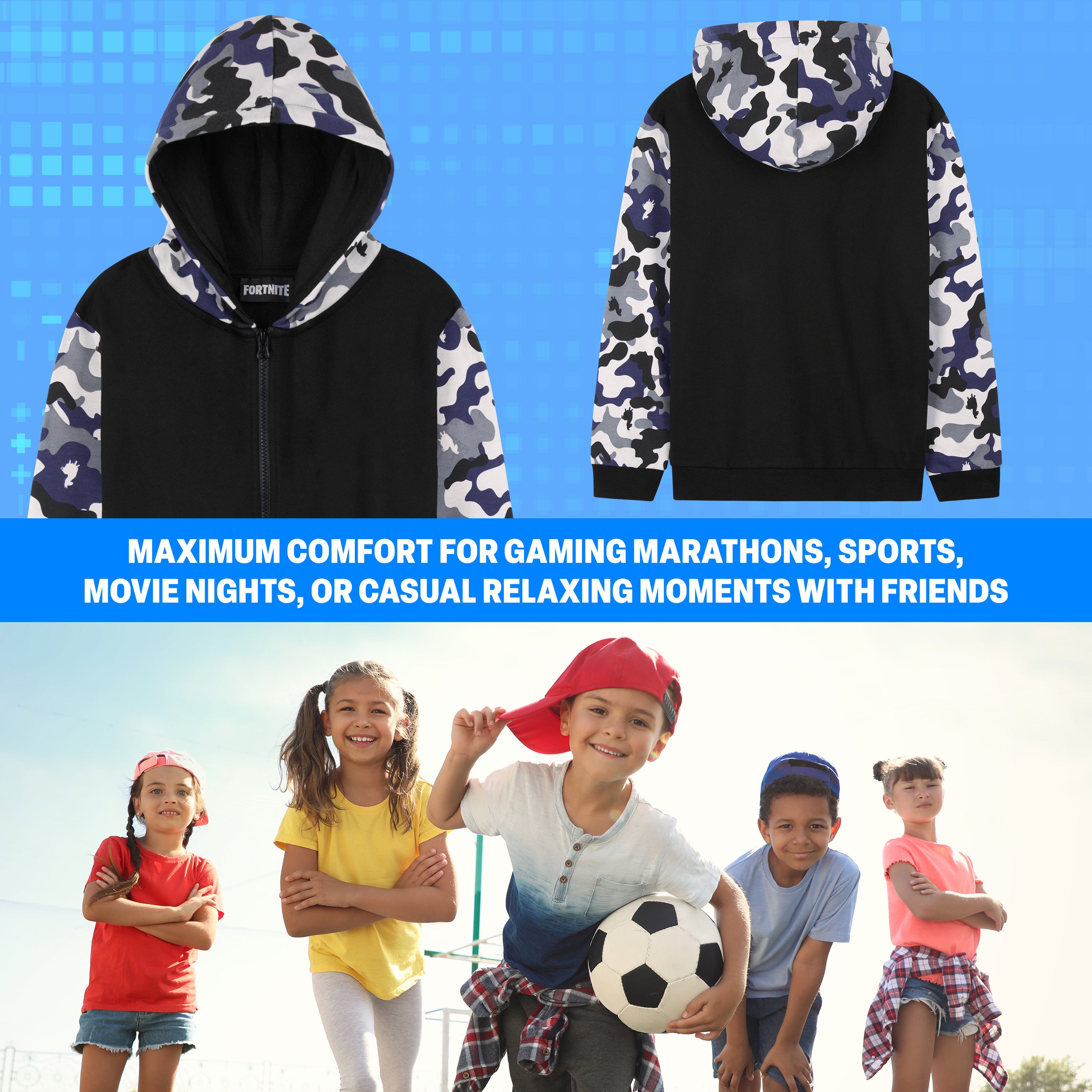 fortnite-sweat-gar-on-zipp-capuche-11-12-ans-gaming-poches image 3