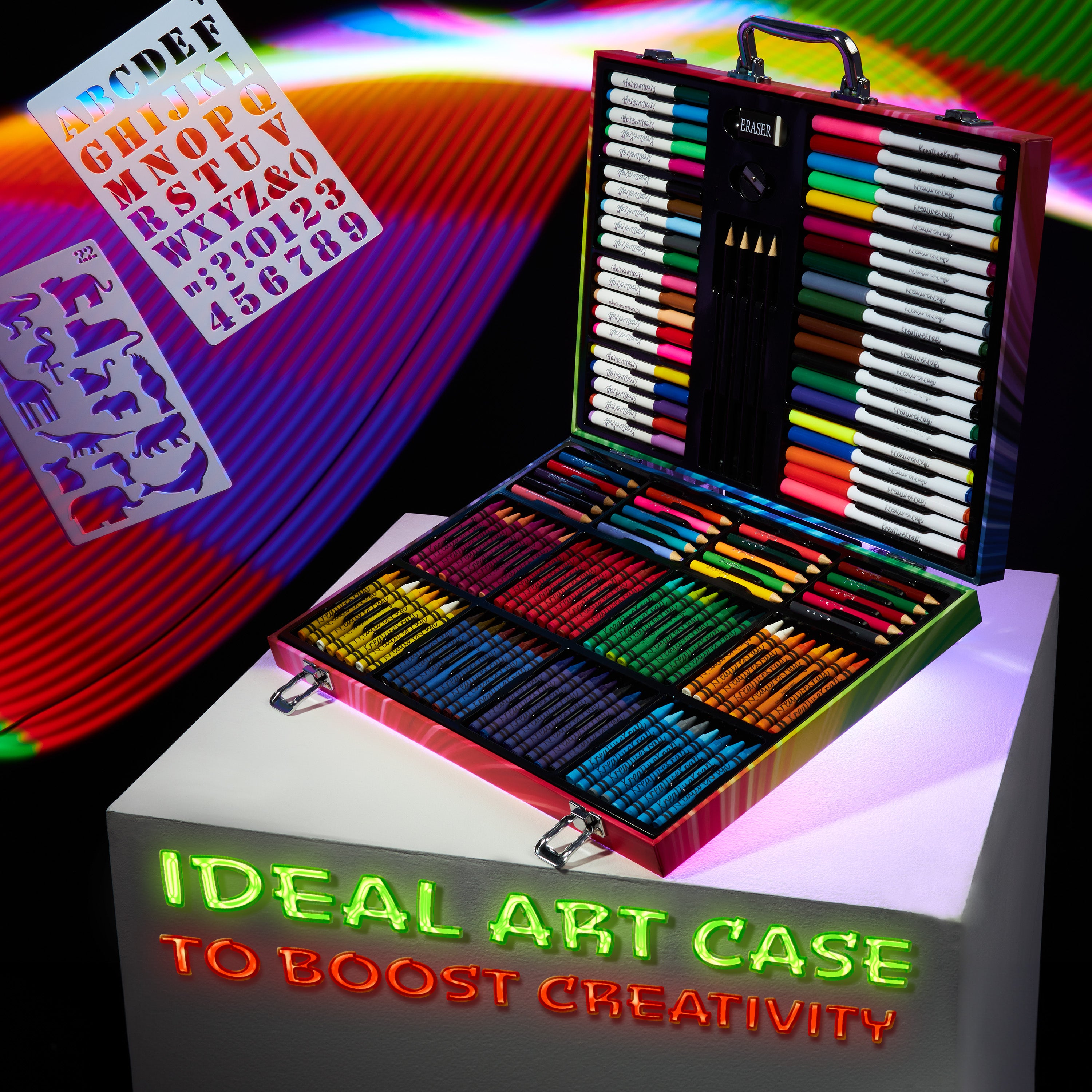kreativekraft-coffret-dessin-148-pi-ces-mallette-enfant image 2