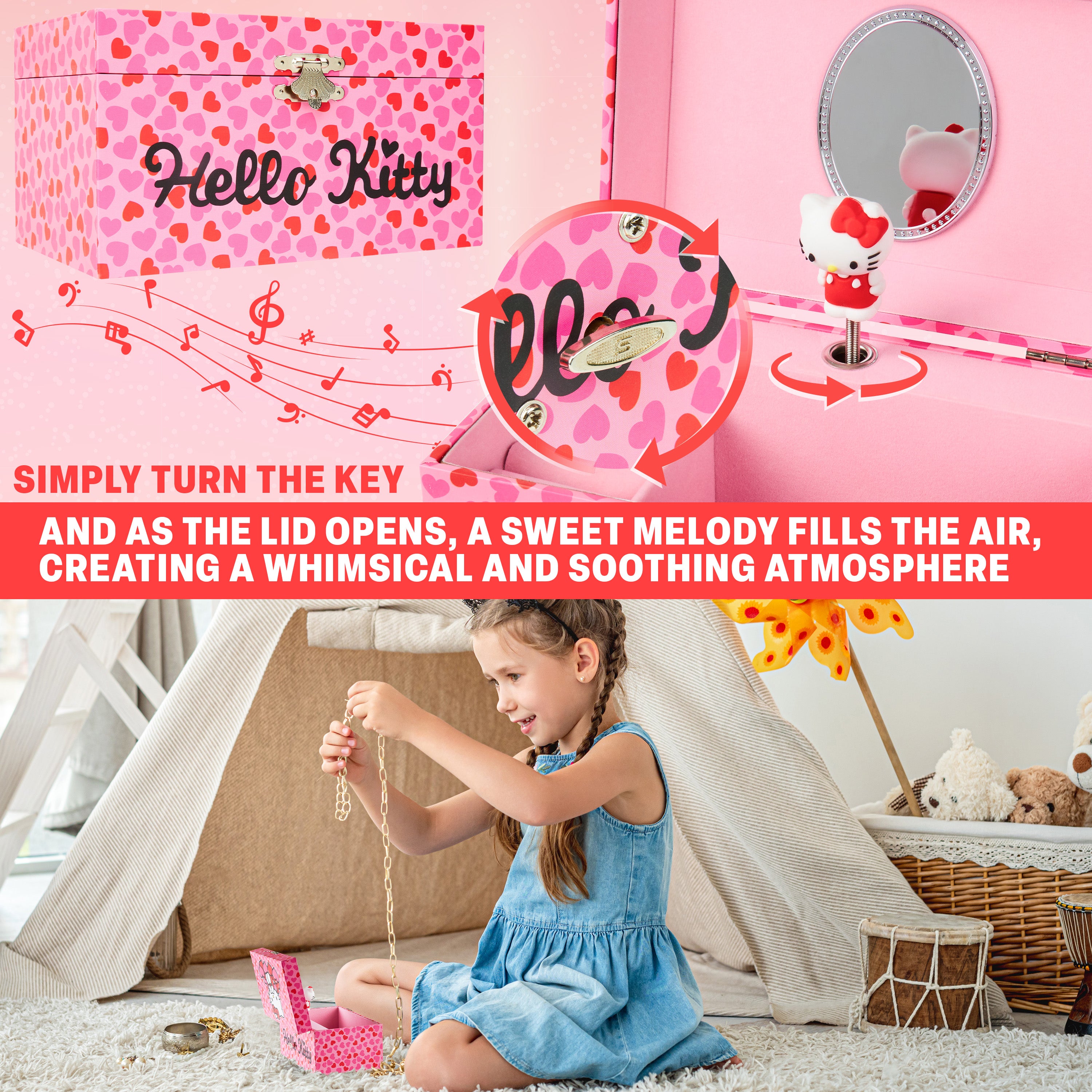 hello-kitty-bo-te-bijoux-musicale-figurine-rangement-bagues image 3