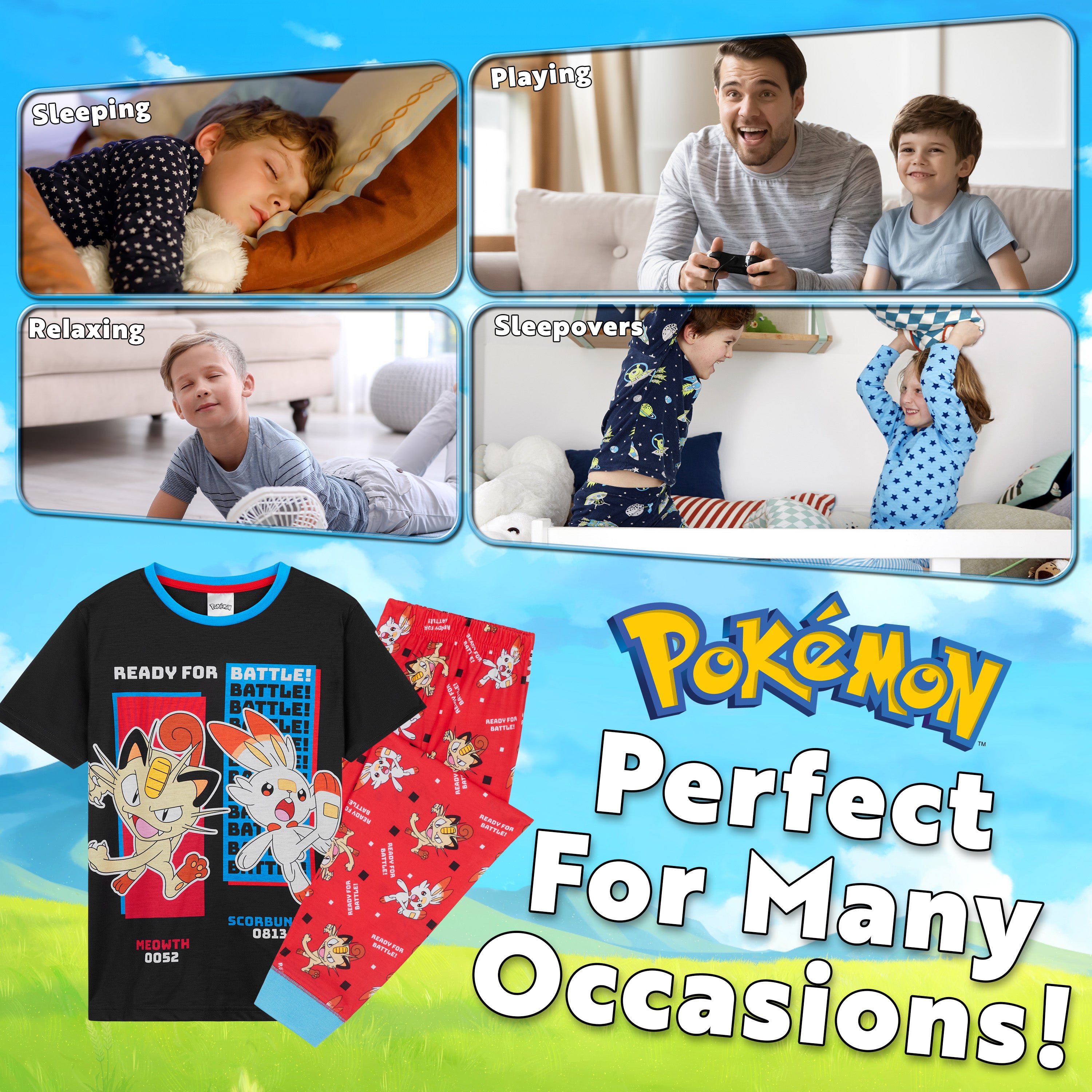 pokemon-boys-pyjama-long-gar-on-2-pi-ces-7-8-ans-rouge-noir image 4