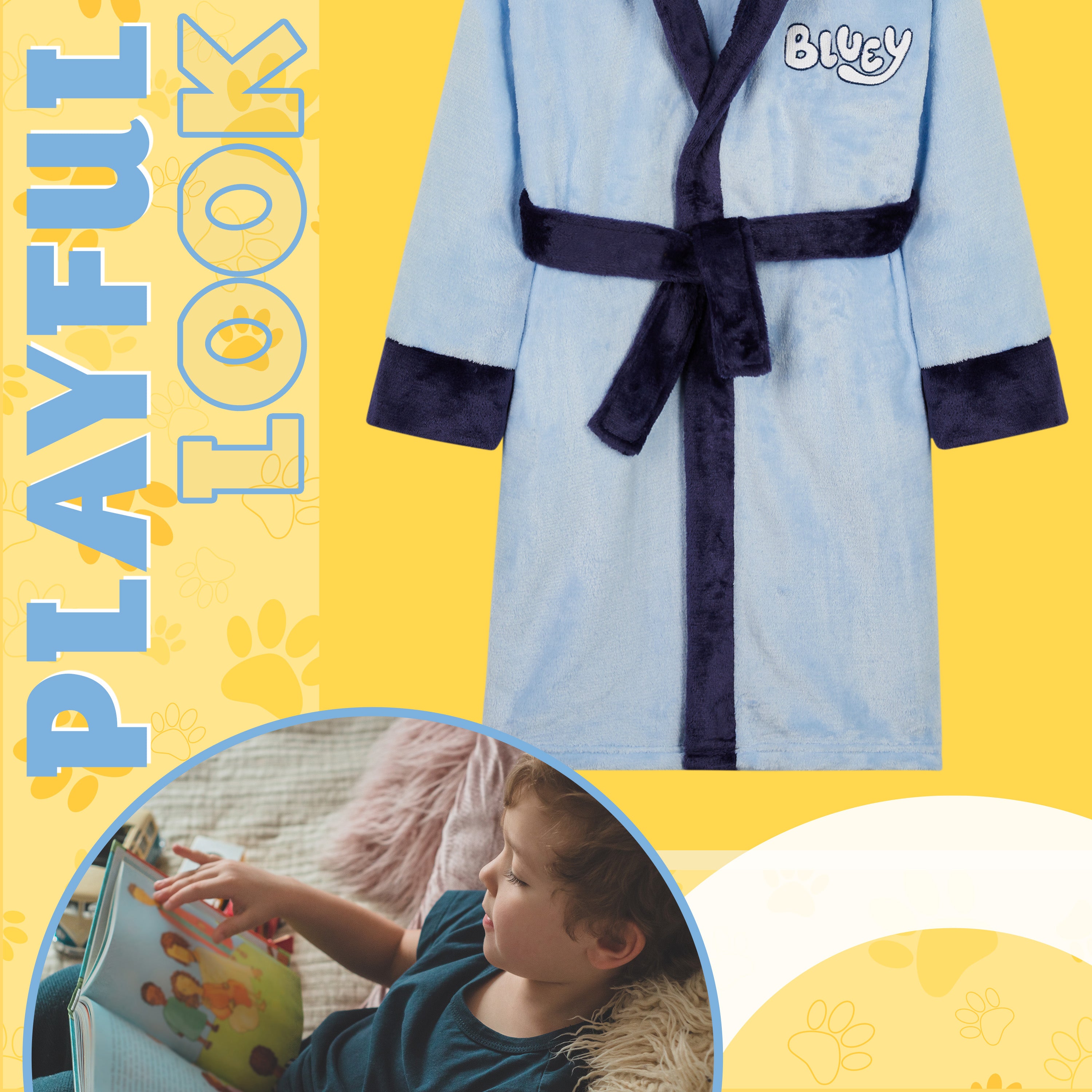 bluey-peignoir-polaire-fille-capuche-5-6-ans-doux image 5