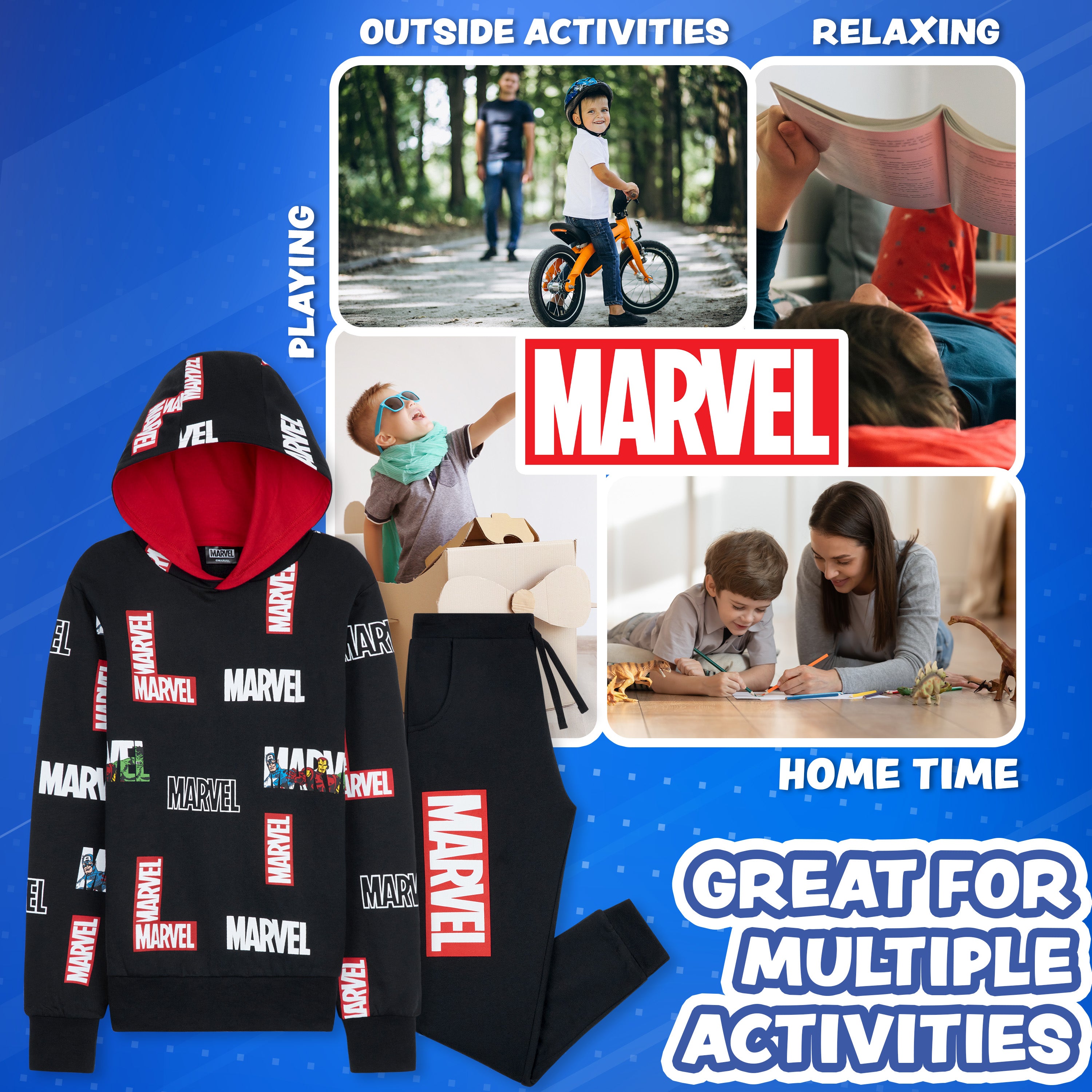 marvel-boys-surv-tement-gar-on-hoodie-jogging-7-8-ans-logo image 3