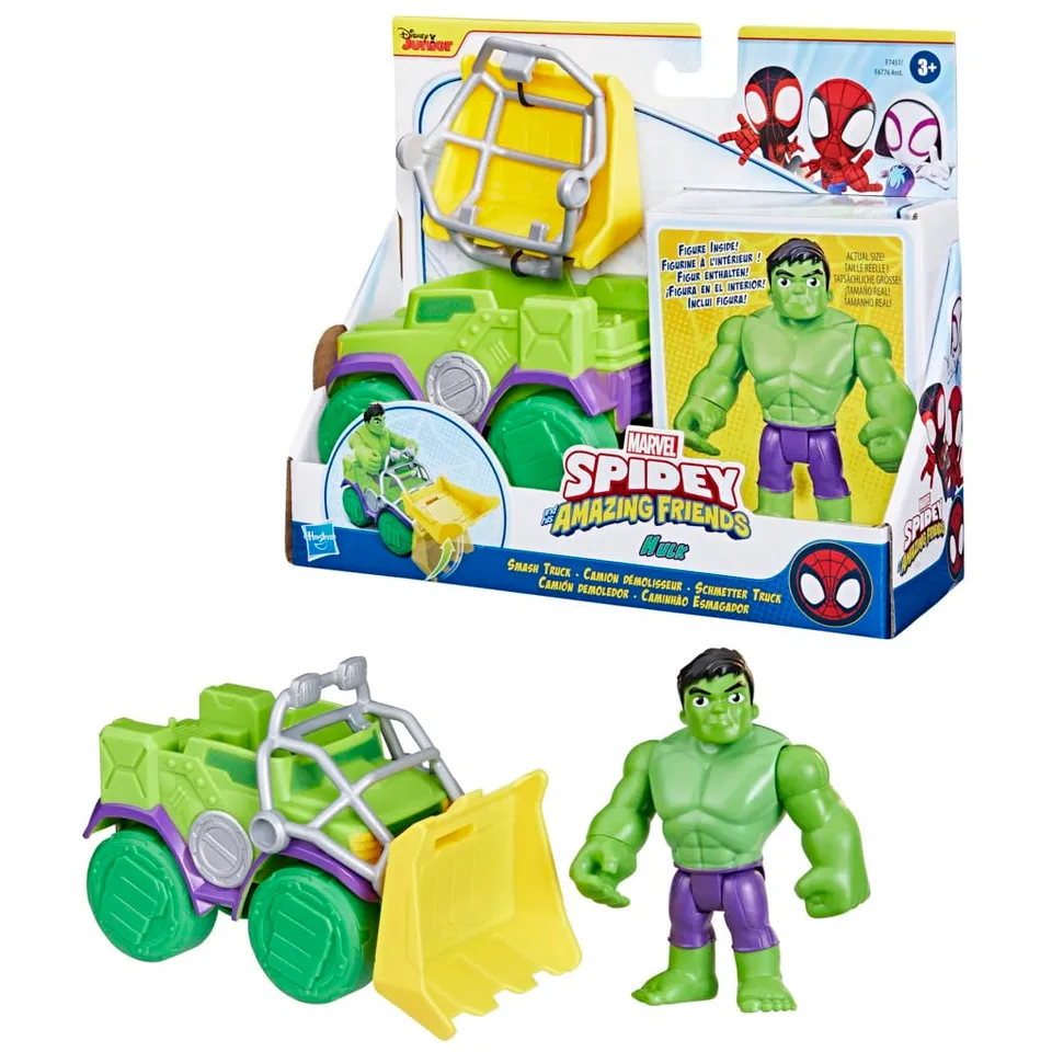 marvel-toys-spidey-hulk-camion-d-molisseur-figurine-10-cm-vert image 1