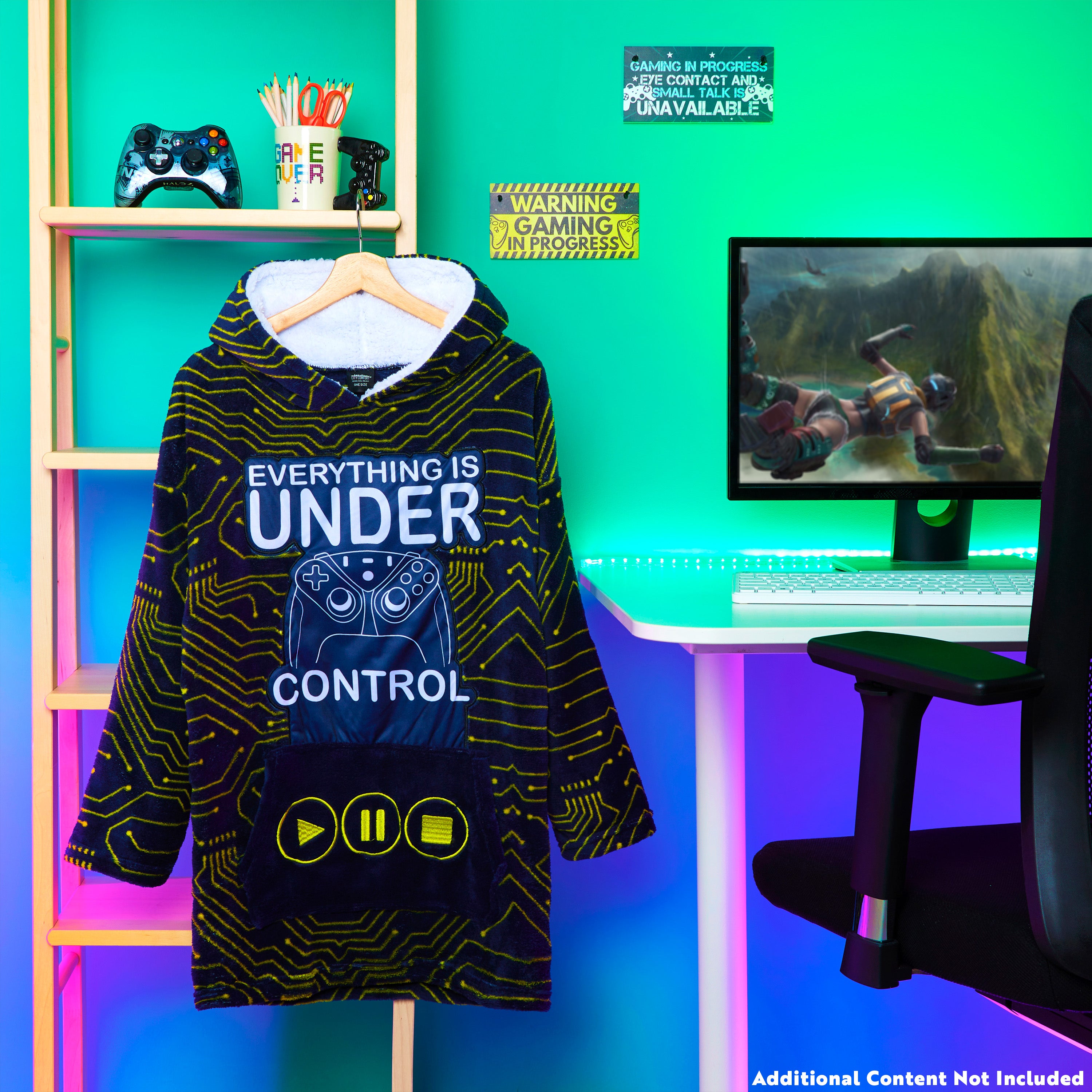 citycomfort-sweat-plaid-gamer-oversize-polaire-capuche-sherpa image 2
