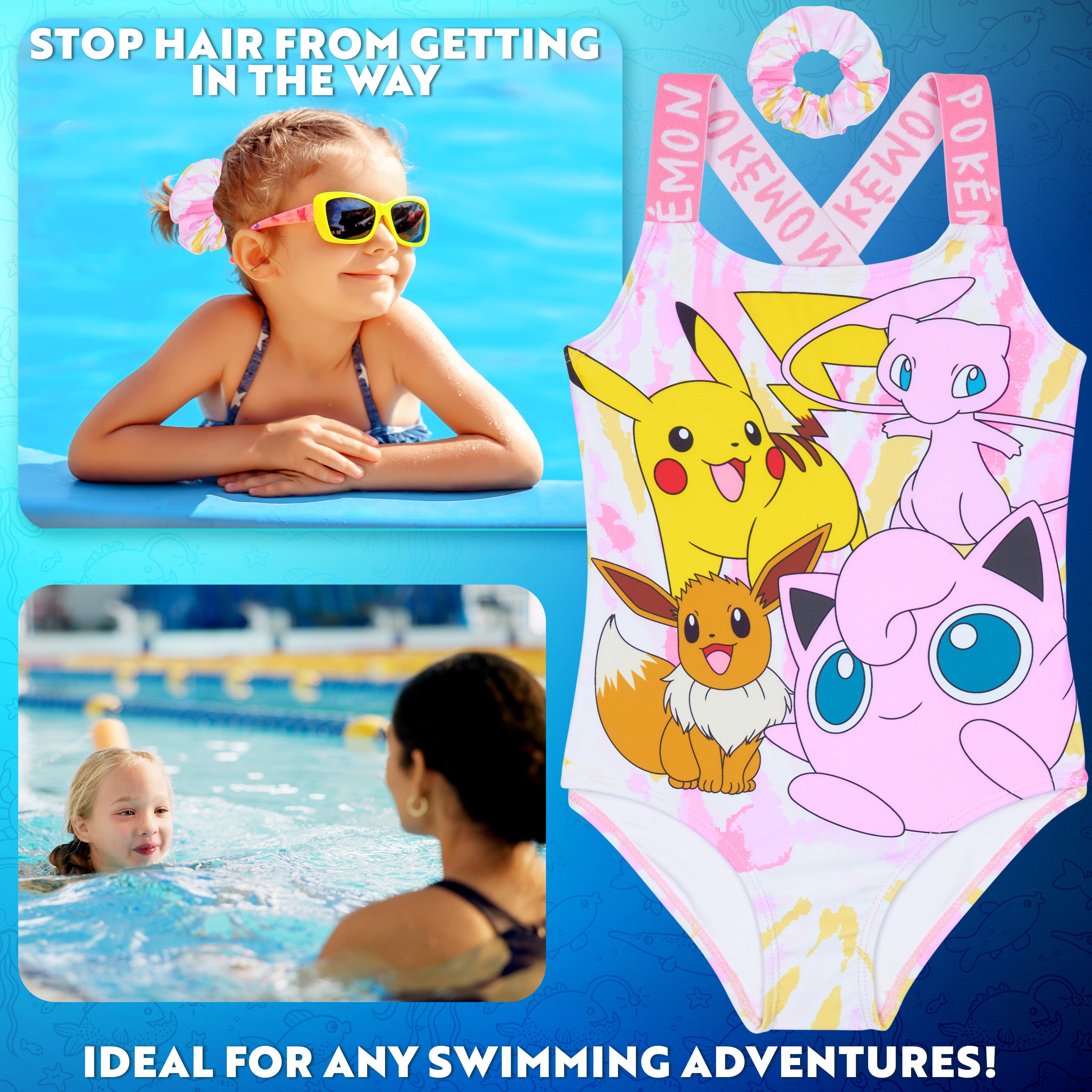 pok-mon-pikachu-maillot-une-pi-ce-fille-9-10-ans-scrunchie image 2