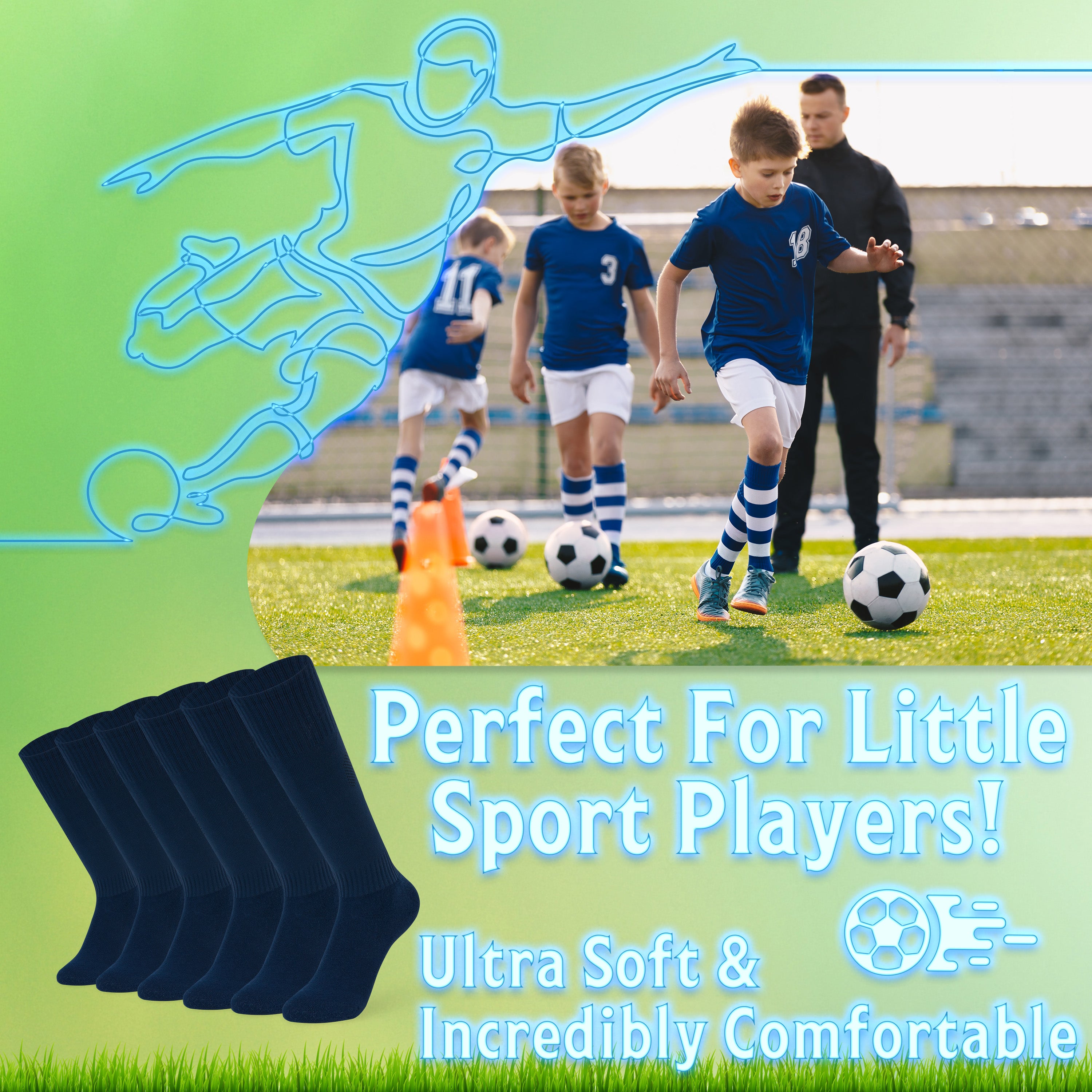 citycomfort-chaussettes-foot-enfant-hautes-marine-lot-3-coton image 3