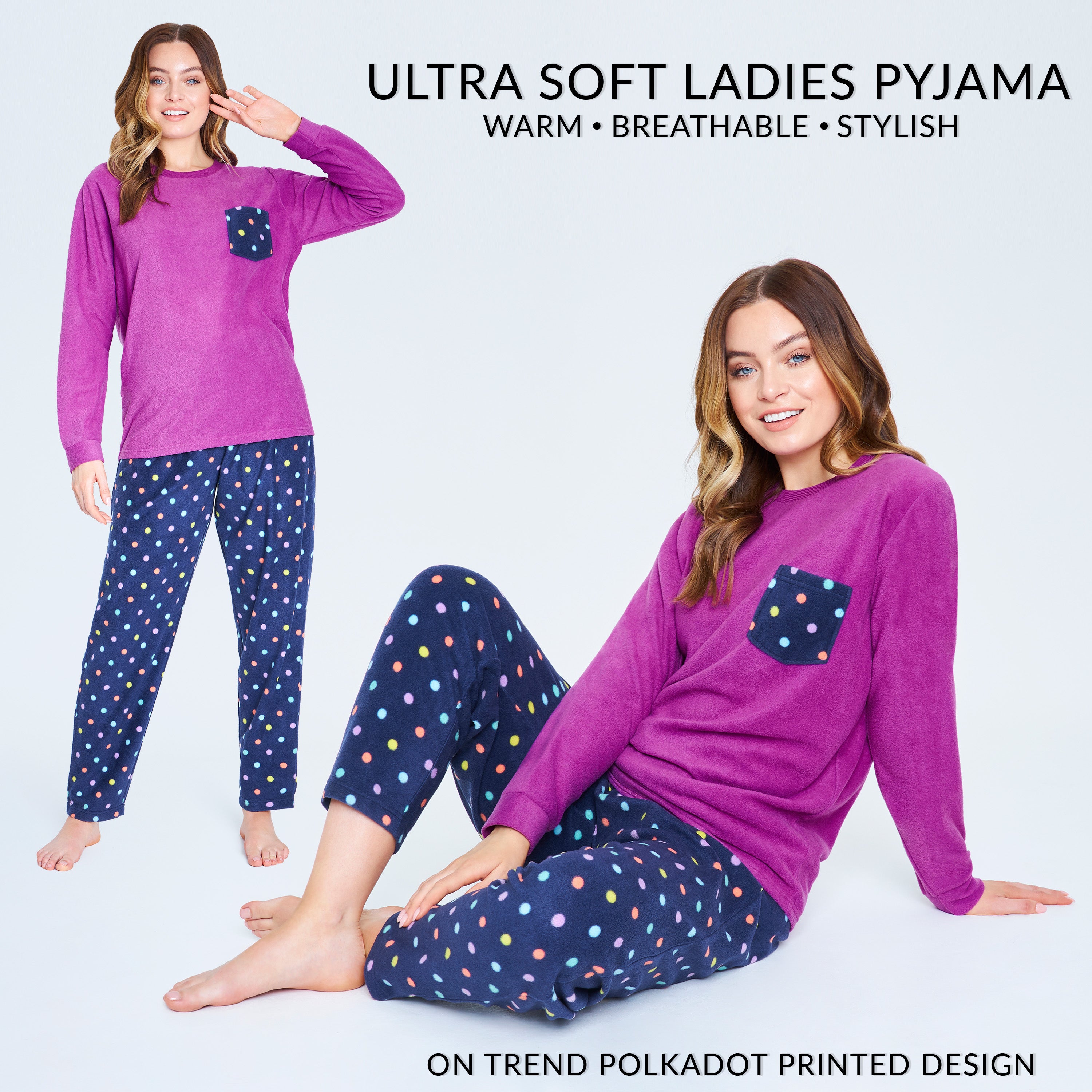 citycomfort-women-pyjama-femme-polaire-2-pi-ces-taille-m-chaud image 4
