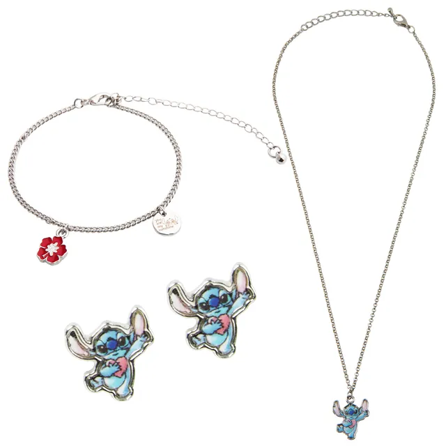 disney-stitch-parure-bijoux-fille-collier-bracelet image 1