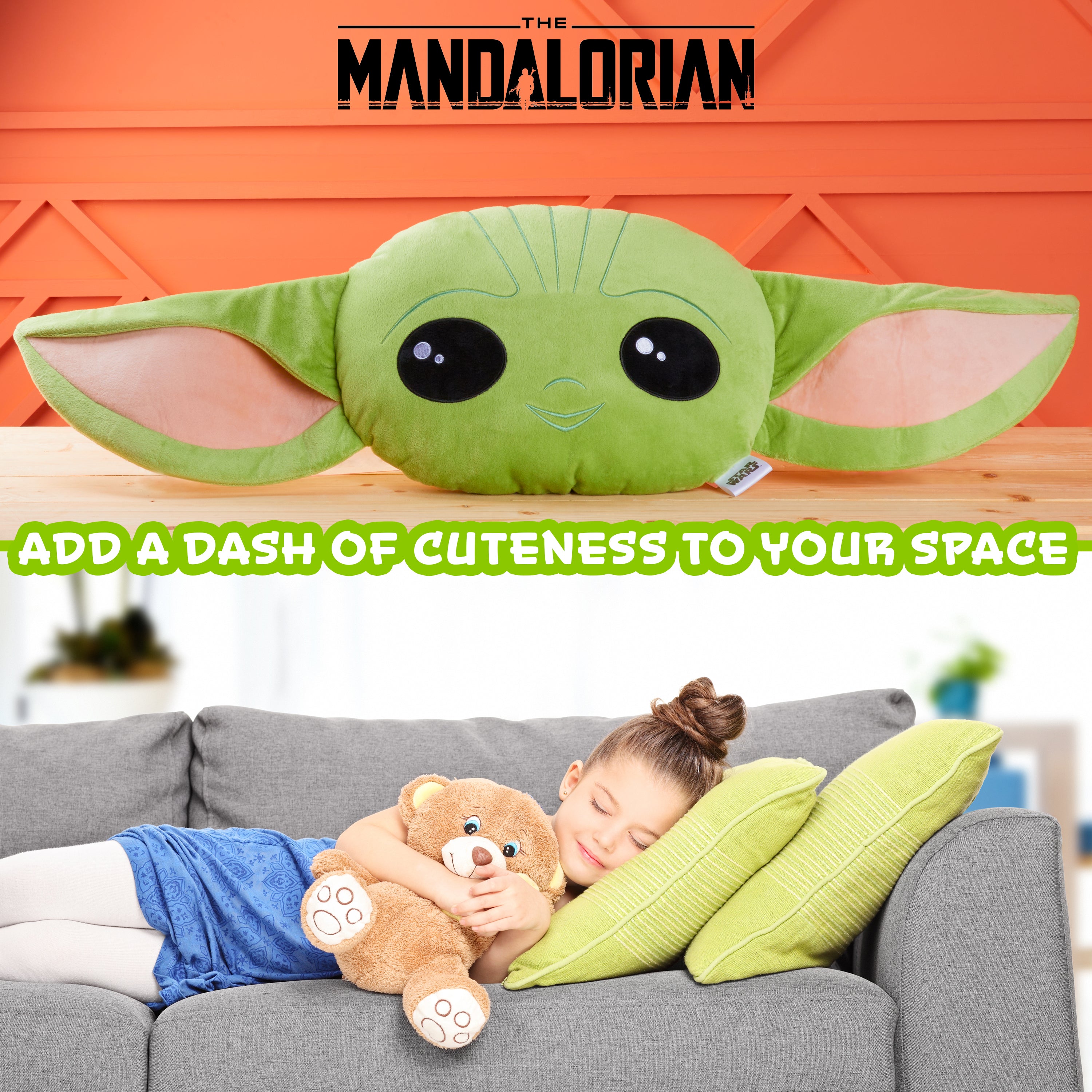 get-trend-mandalorian-coussin-peluche-3d-baby-yoda-vert-94cm image 4
