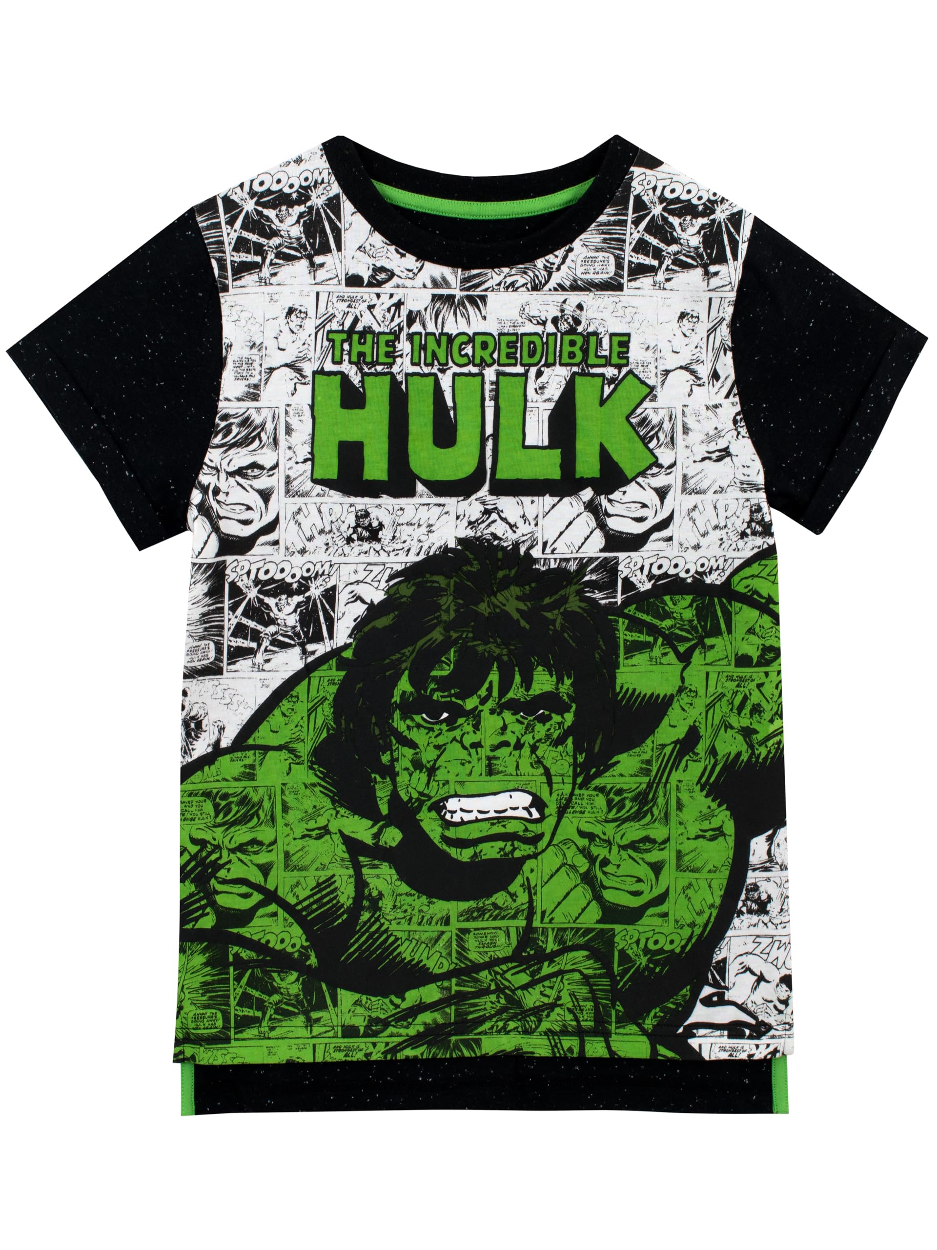 marvel-hulk-t-shirt-gar-on-7-8-ans-manches-courtes-vert-coton image 1