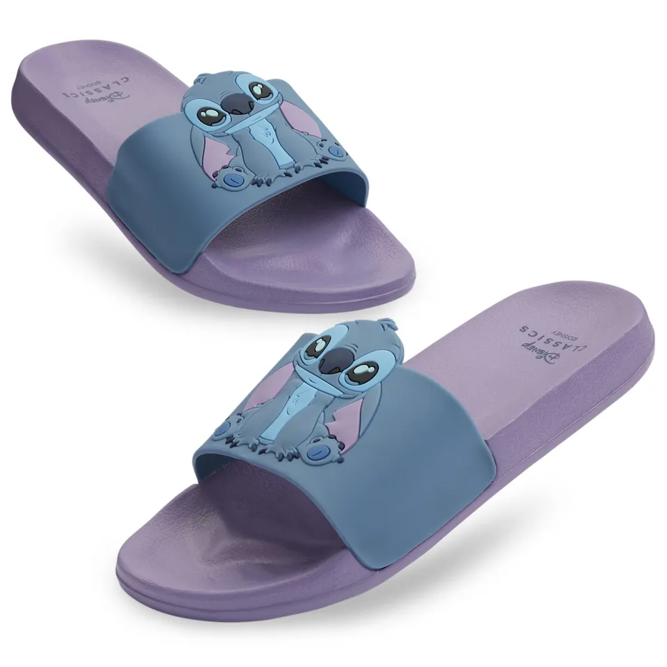 disney-claquettes-fille-stitch-lilas-bleu-piscine-plage image 1