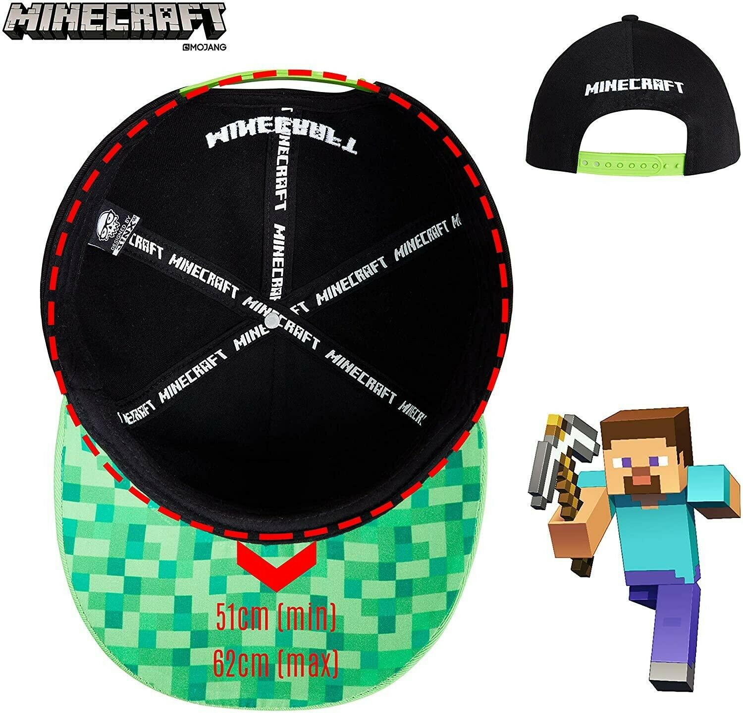 minecraft-casquette-gar-on-creeper-tnt-trucker-taille-unique image 7