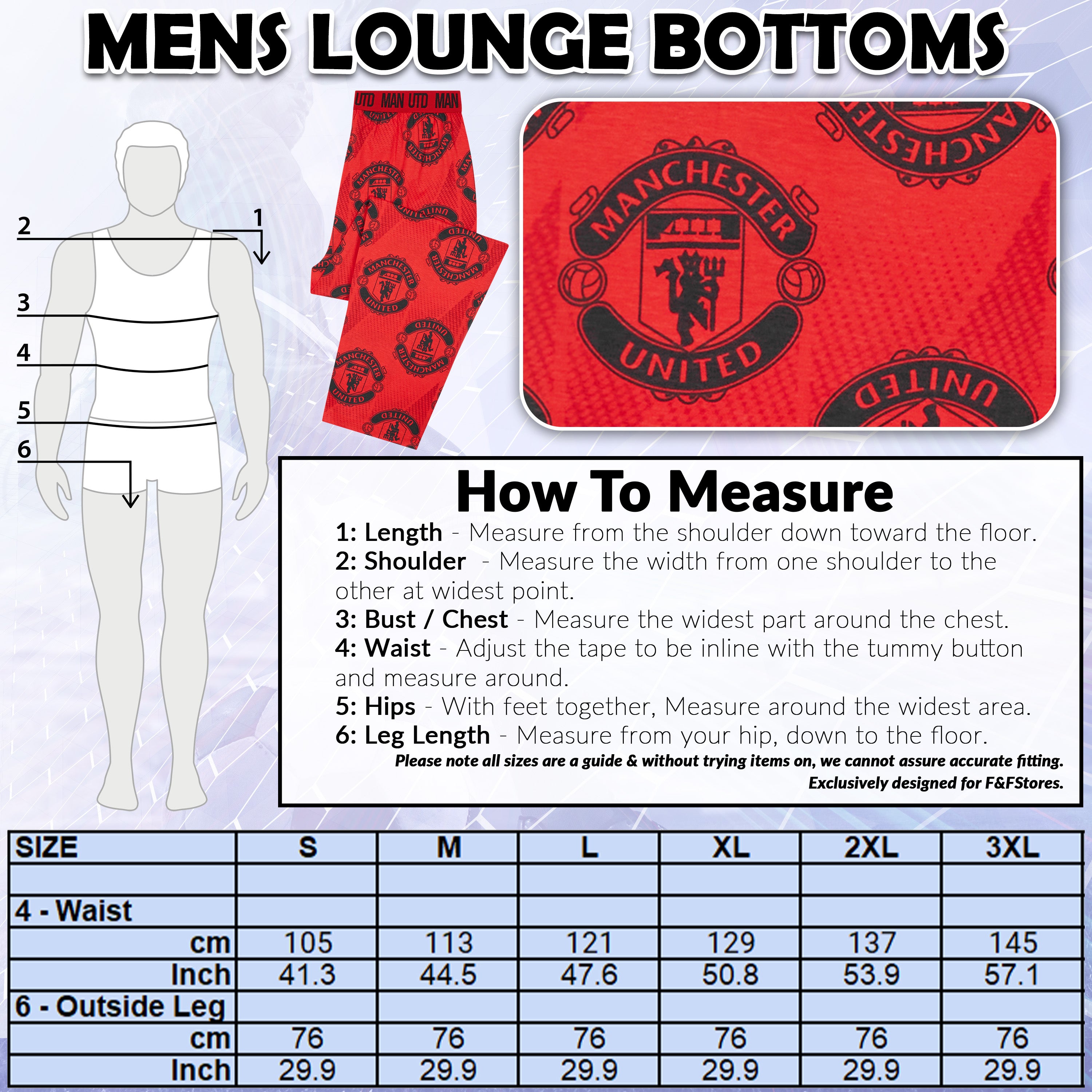 manchester-united-bas-de-pyjama-homme-coton-poches-cadeau-fan image 6