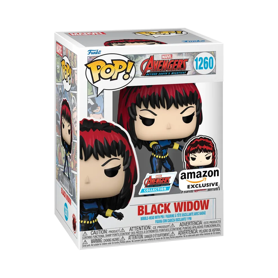 funko-pop-a60-comic-figurine-black-widow-avec-pin-9-5-cm image 1