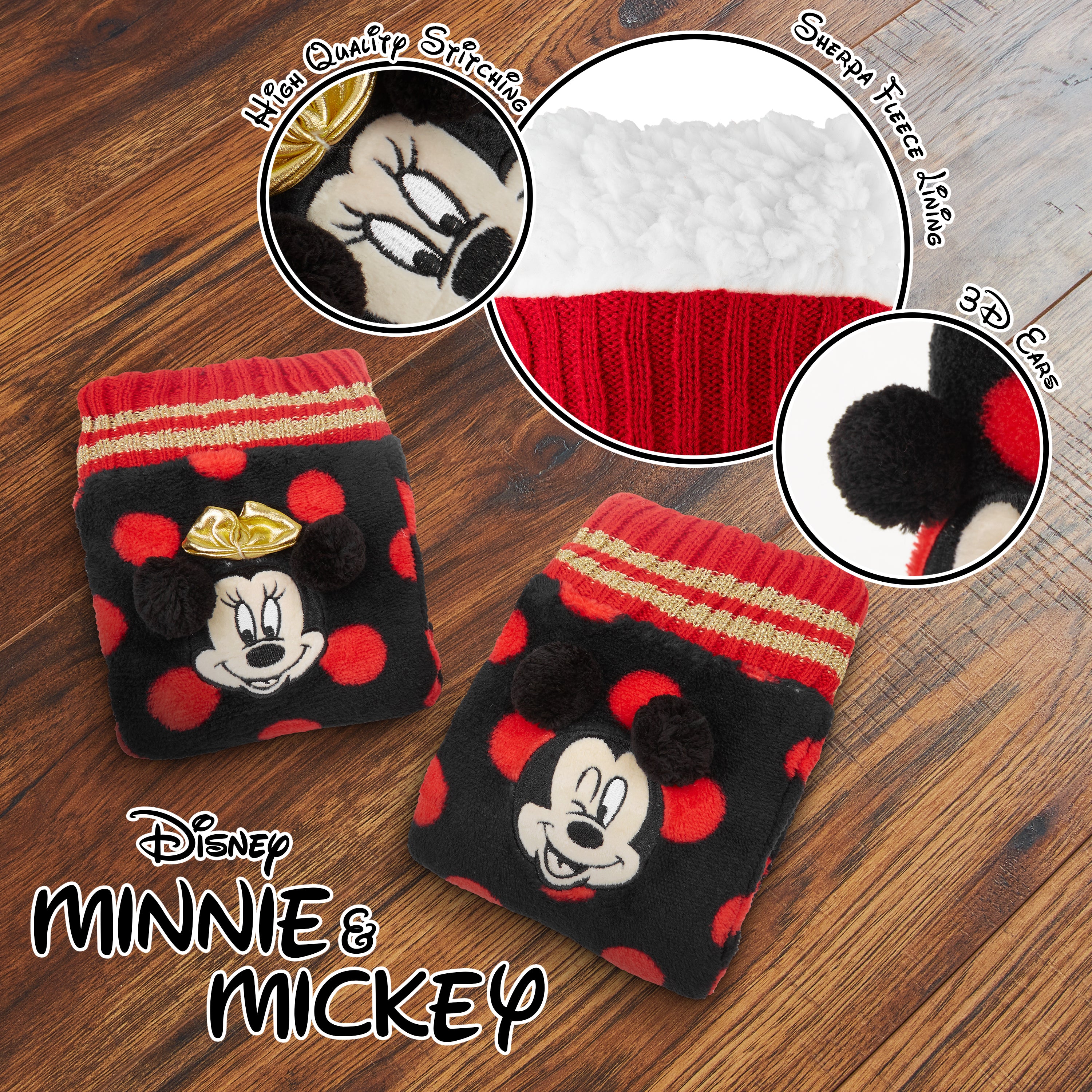 disney-minnie-chaussettes-chaussons-femme-polaire-antid-rapante image 4