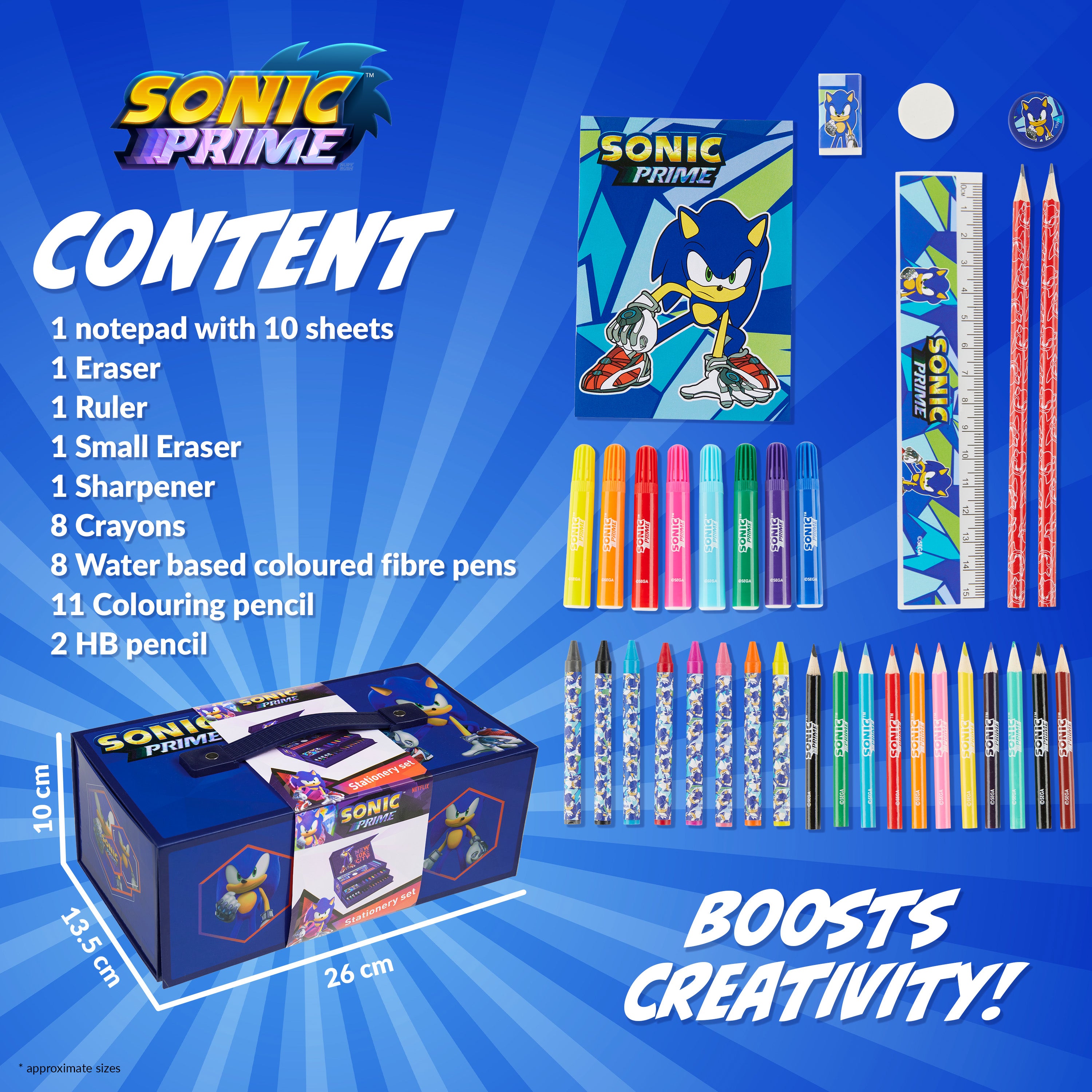 sonic-coffret-artiste-enfant-3-tiers-crayons-feutres image 6