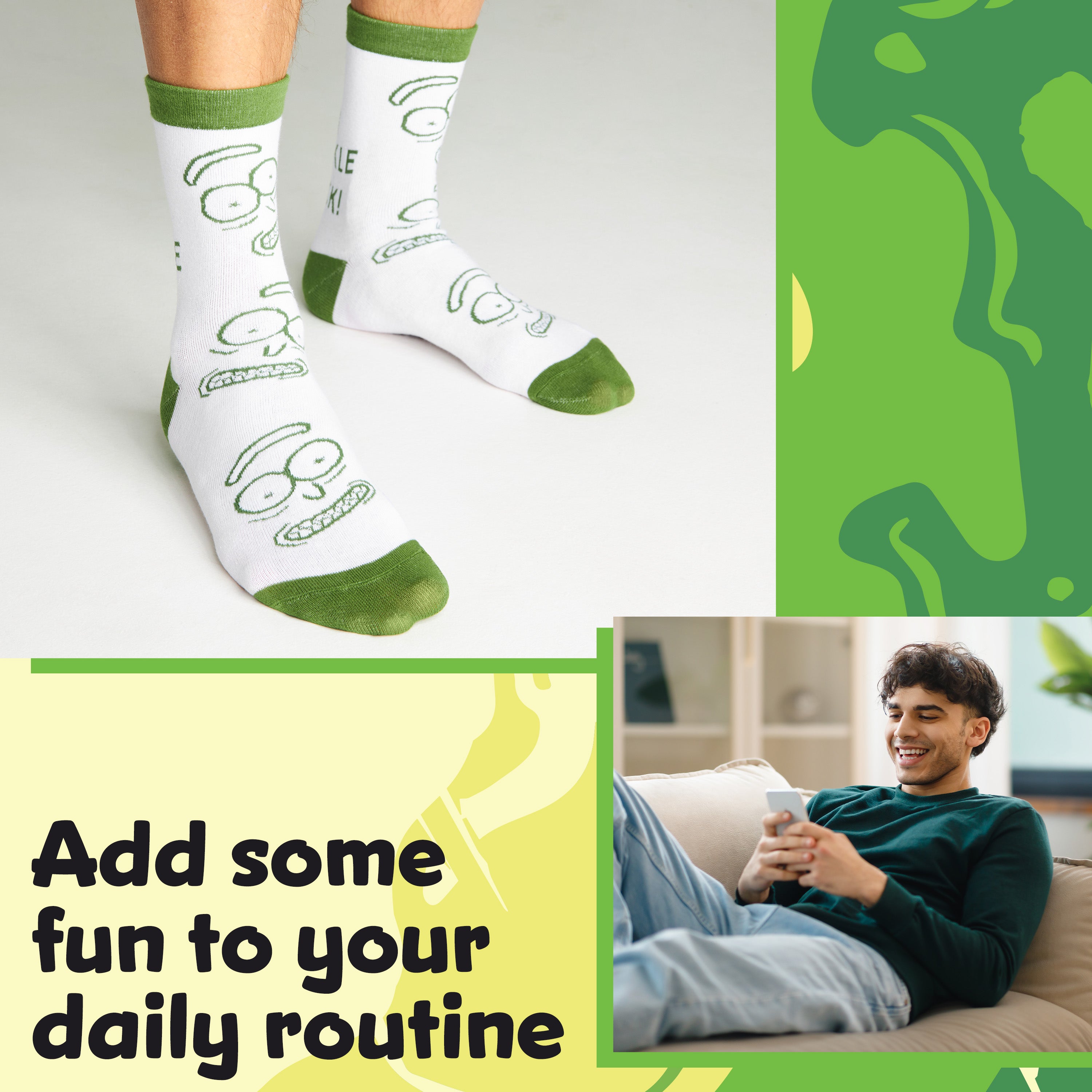 rick-et-morty-chaussettes-homme-lot-de-5-mi-mollet-coton image 3