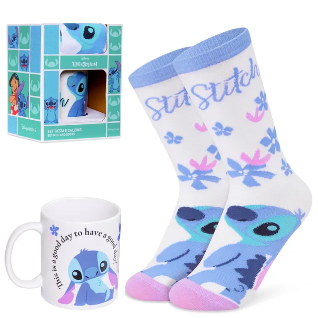 disney-stitch-mug-312ml-chaussettes-femme-coffret image 1