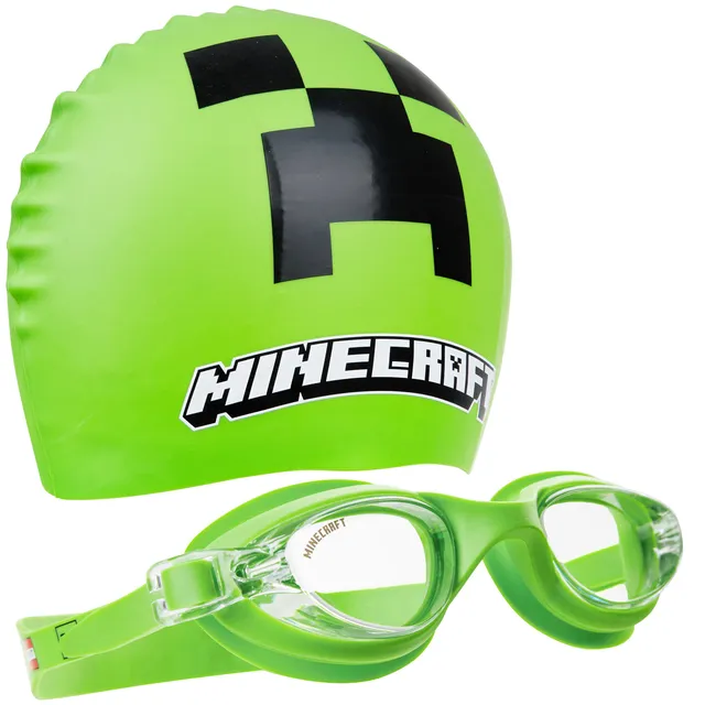 minecraft-kit-natation-enfant-lunettes-bonnet-anti-bu-e-uv image 1