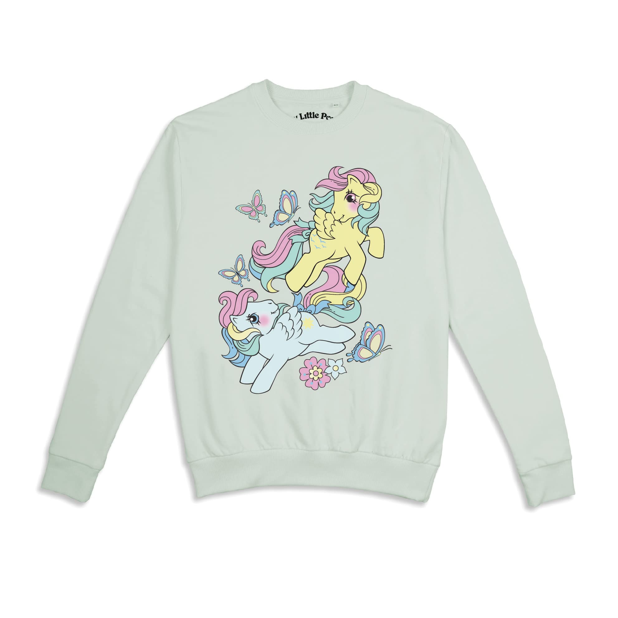 my-little-pony-papillons-fleurs-sweatshirt-femme-vert-sauge-l image 4