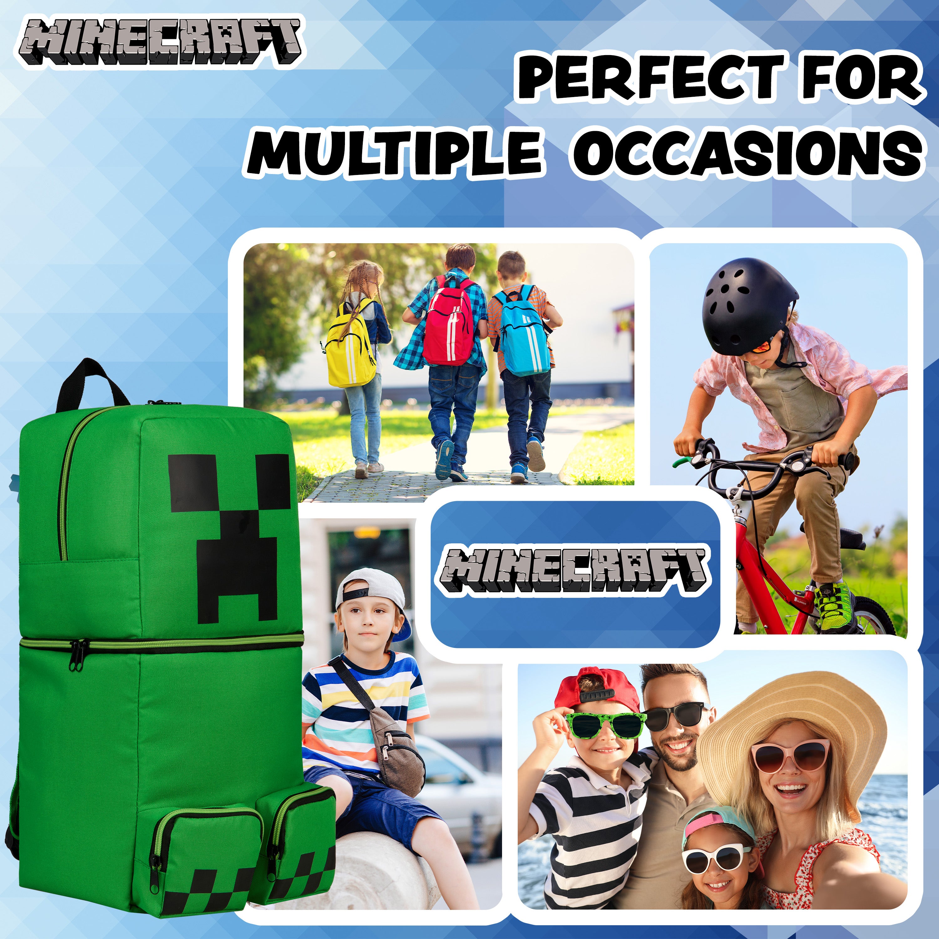 minecraft-creeper-sac-dos-enfant-vert-3d-officiel image 5
