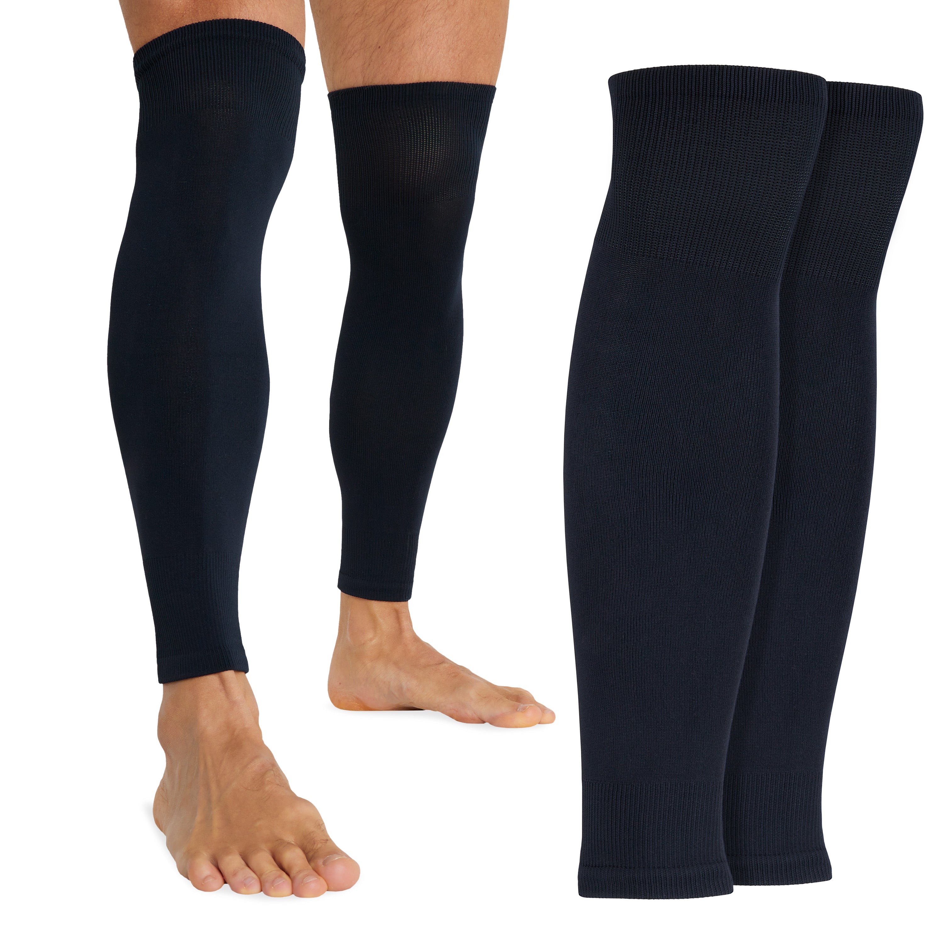 manchettes-foot-prot-ge-tibias-marine-taille-unique-mixte image 2