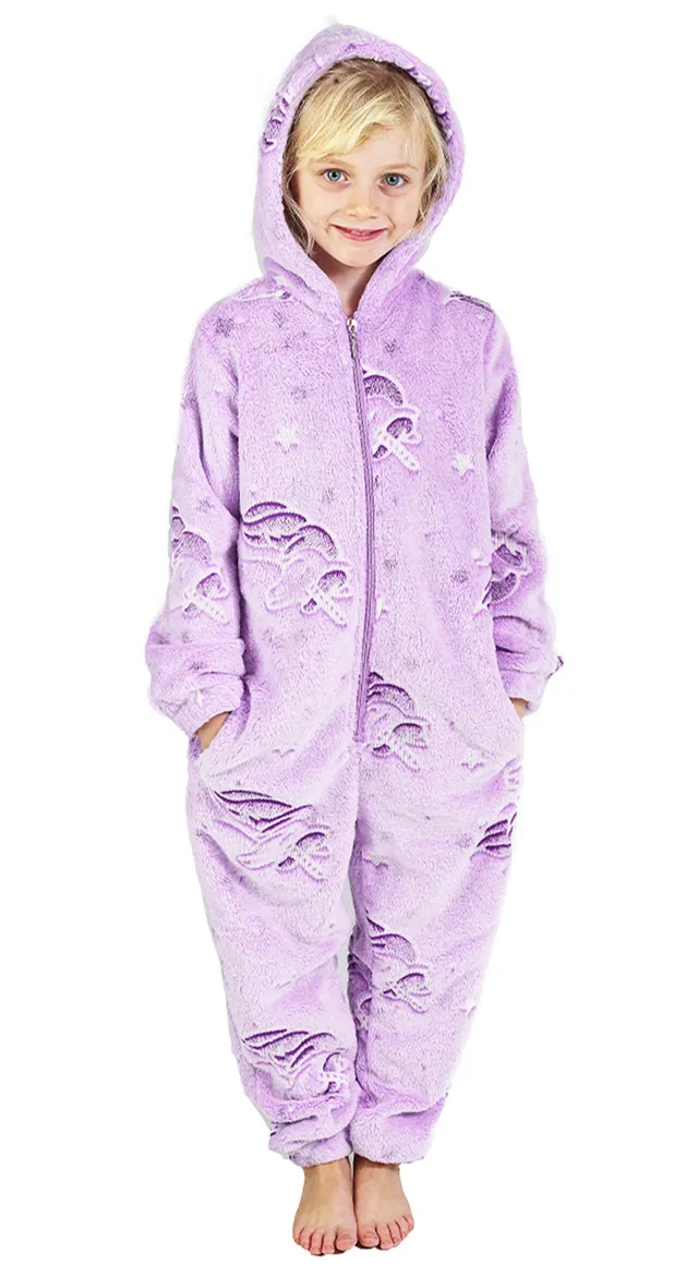citycomfort-combinaison-pyjama-fille-licorne-phosphorescent image 1